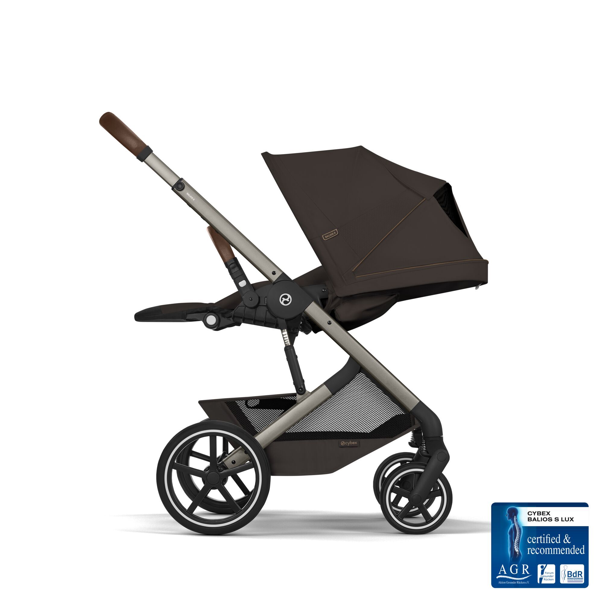 NEW Коляска 2 в 1 Cybex Balios S LUX 2026 Chocolate Brown с дождевиками