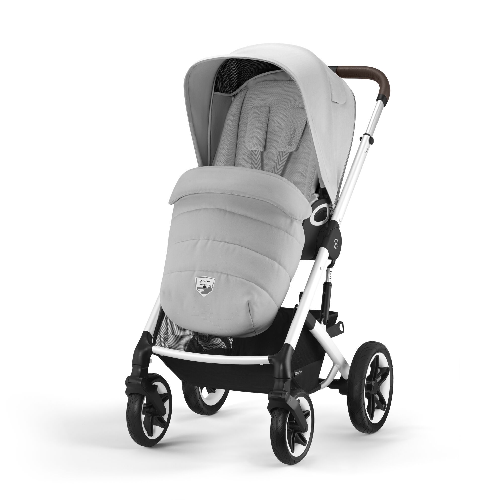 Коляска Cybex Talos S Lux BLK 2 в 1 цвет Stone Grey в комплекте со спальным блоком Cot S и дождевиками