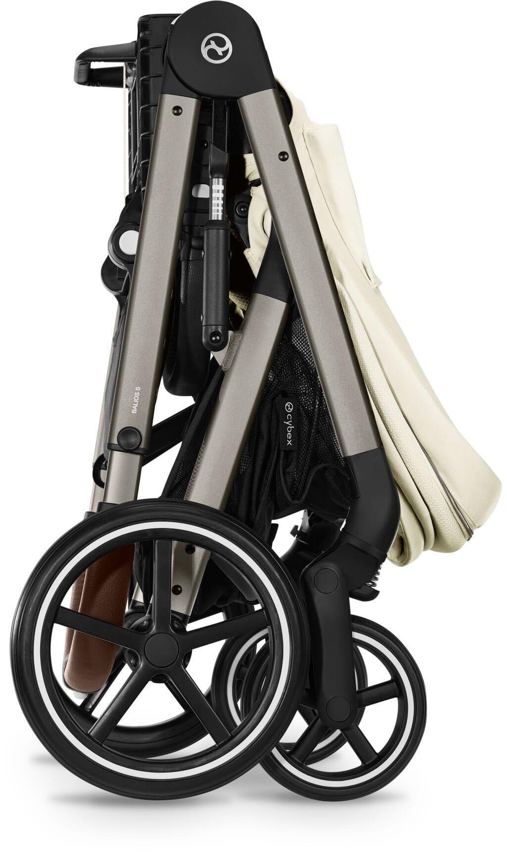 Cybex Balios S LUX NEW 3 в 1 Seashell Beige 2025 с автокреслом Aton B2 i-size Volcano Black, с дождевиком и адаптерами