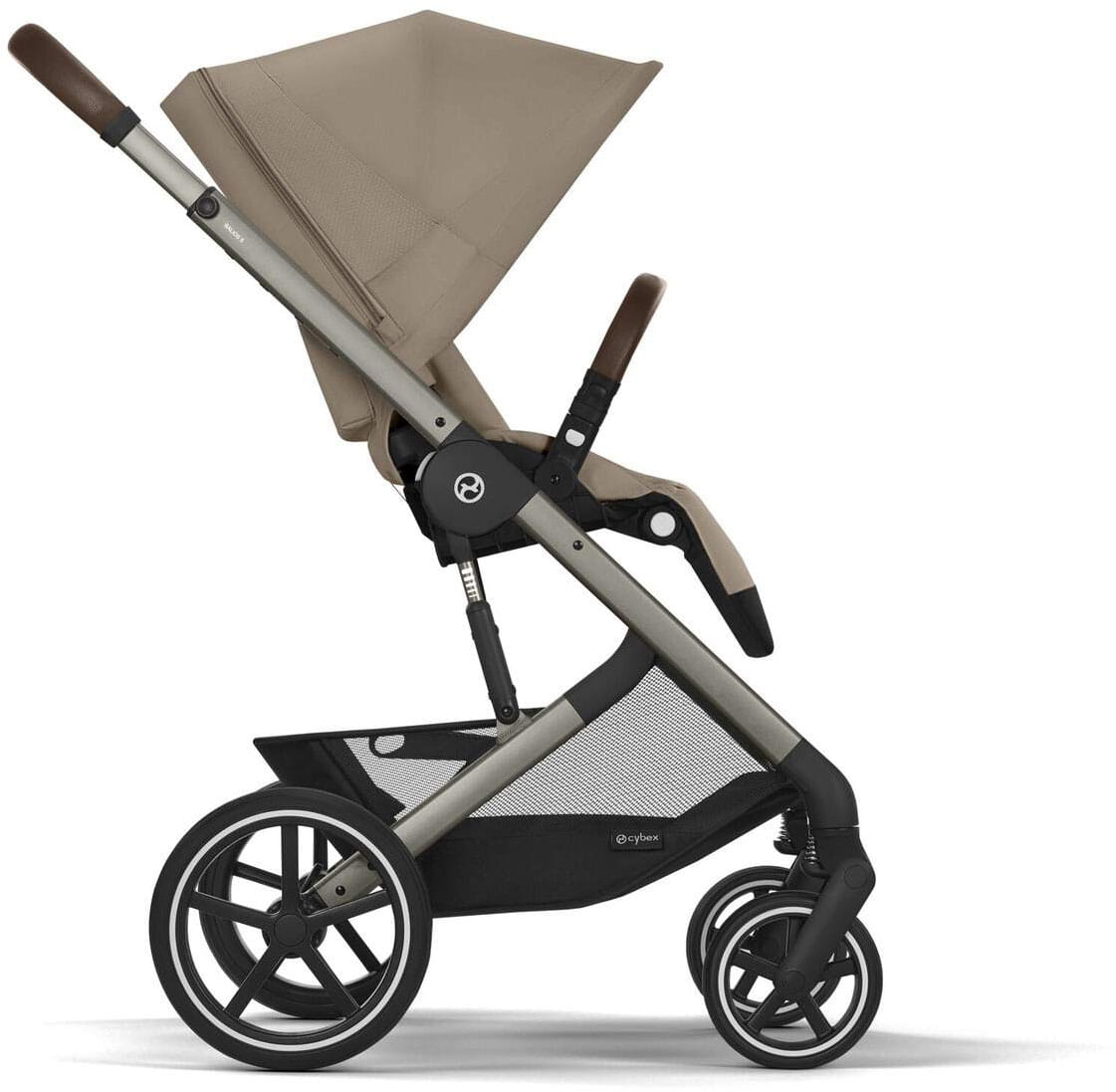 Cybex Balios S LUX NEW 3 в 1 Almond Beige 2025 с автокреслом Cybex Cloud T i-Size Plus Cozy Beige, с дождевиком и адаптерами