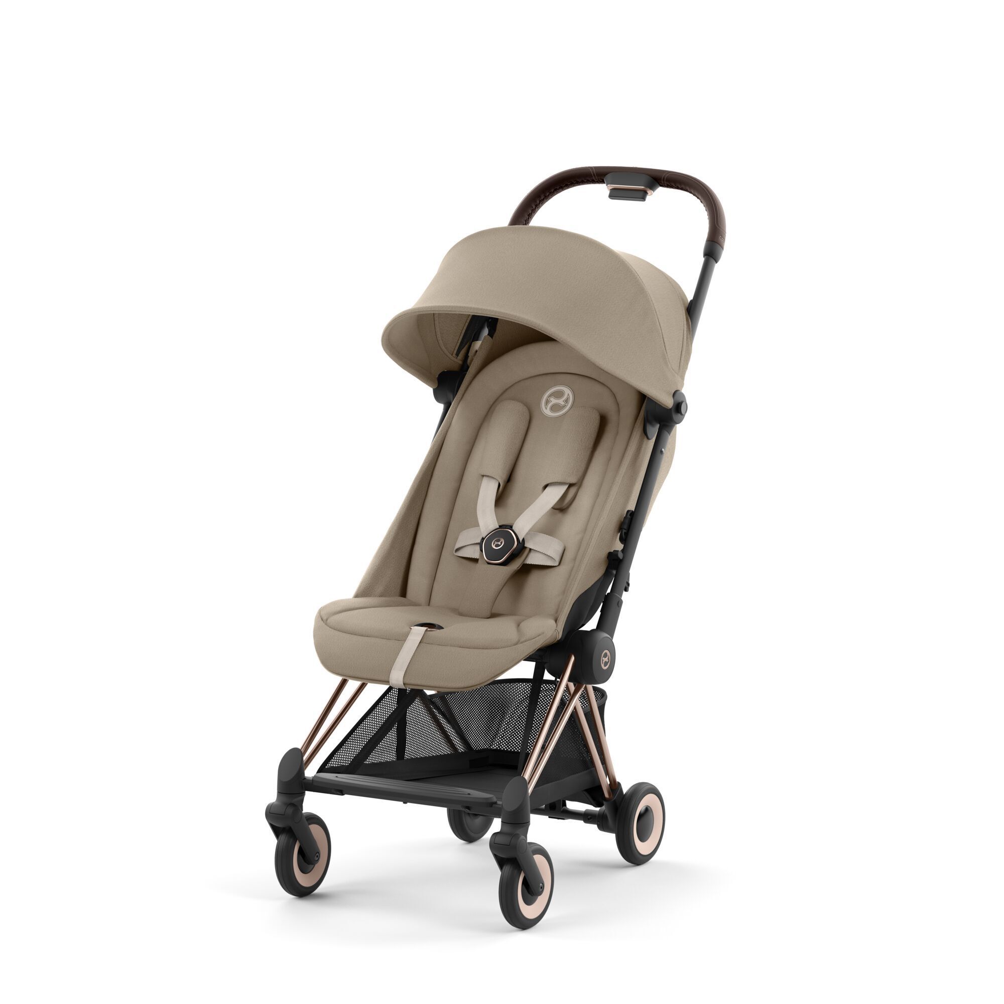 Коляска CYBEX Coya Rosegold / Cozy Beige + Бампер +Дождевик