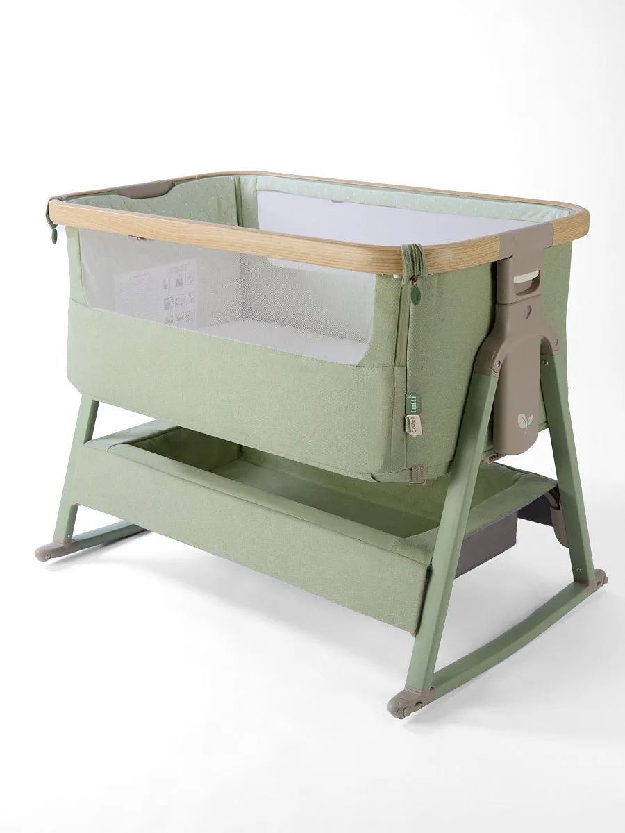 Кровать (колыбель) Tutti Bambini CoZee Air 2 51х80,5 см Дуб/Зеленый (Drifted Oak/Eucalyptus) c колесами 211207/3960