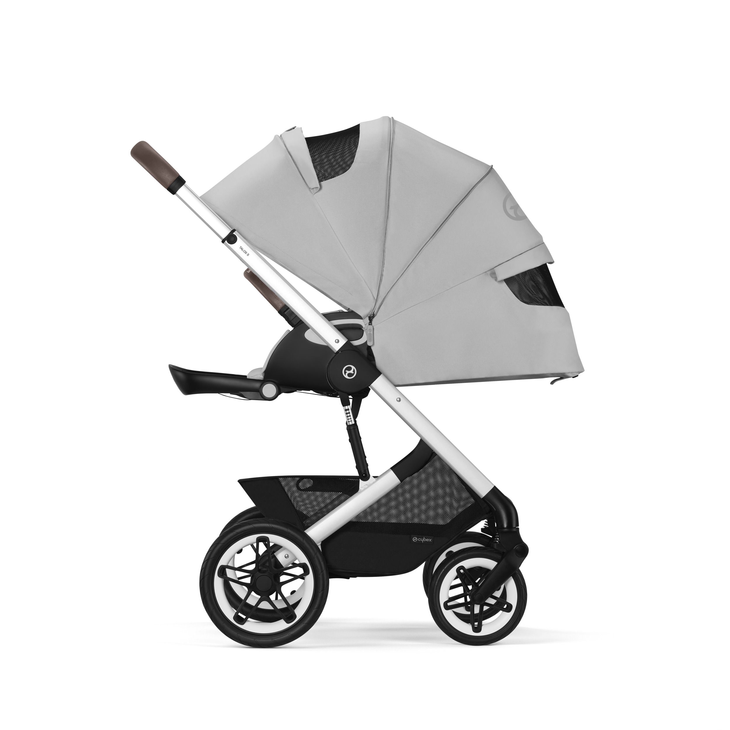 Коляска Cybex Talos S Lux BLK 2 в 1 цвет Stone Grey в комплекте со спальным блоком Cot S и дождевиками