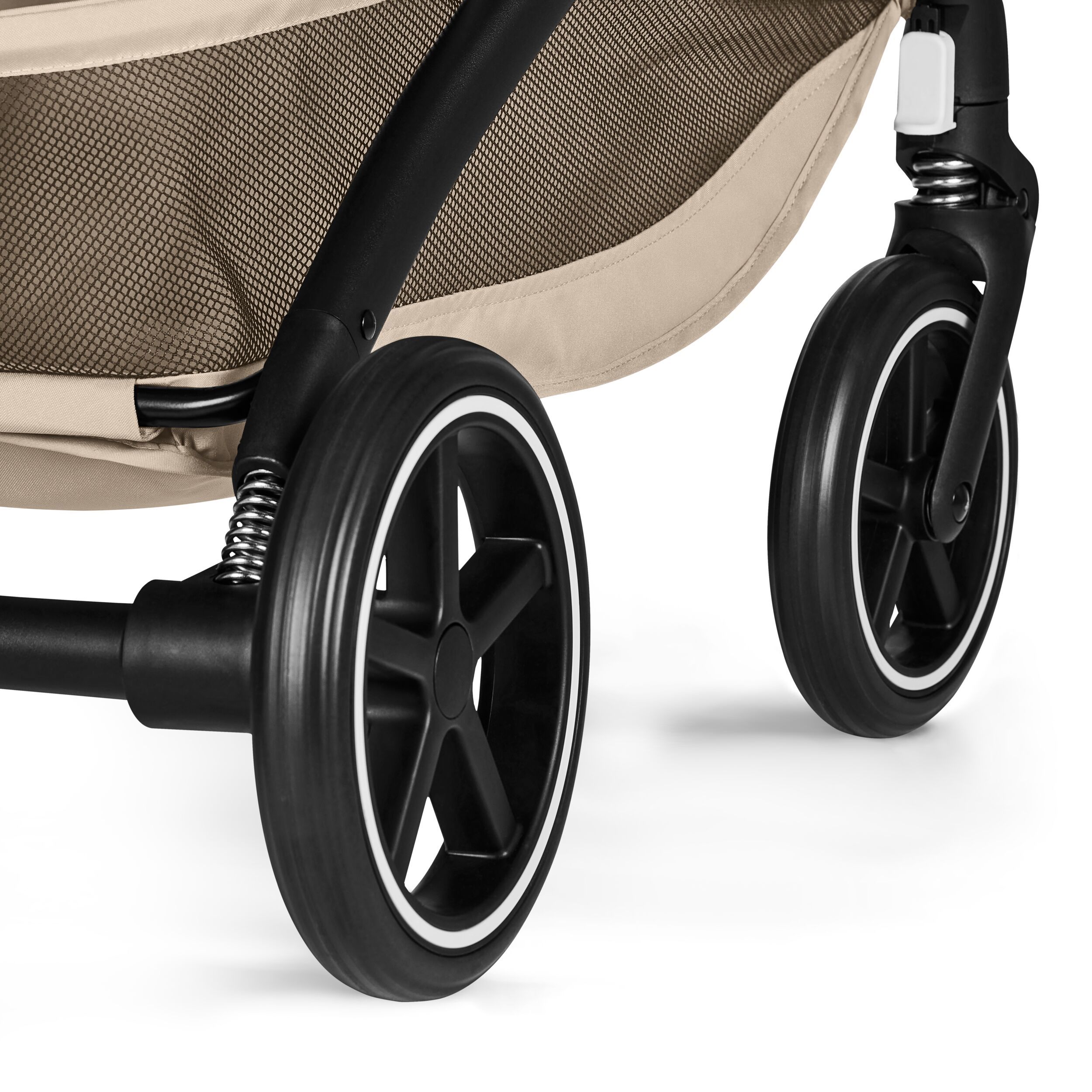 Коляска Cybex Beezy Almond Beige 2026 с бампером и дождевиком
