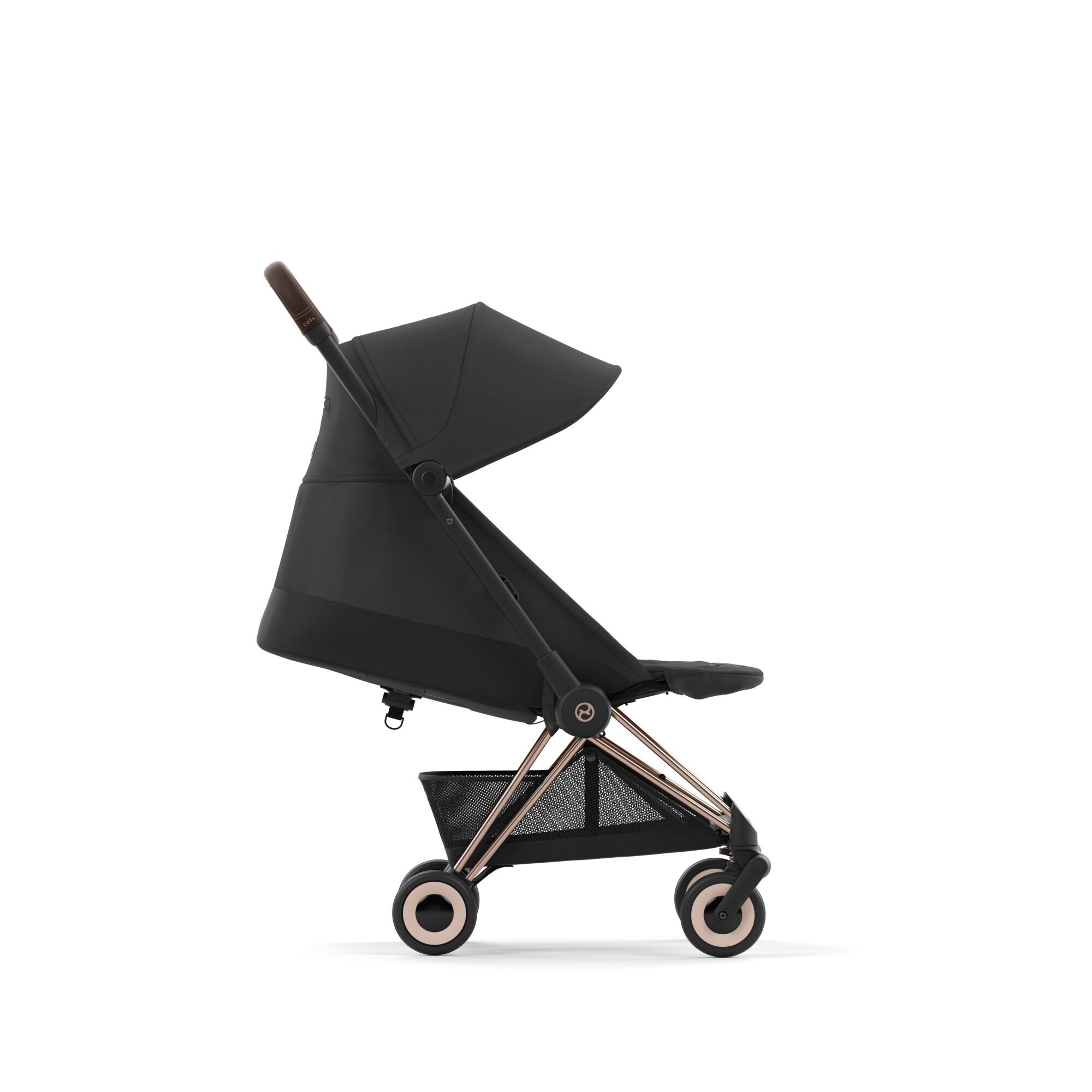 Коляска CYBEX Coya Rosegold / Sepia Black + Бампер + Дождевик