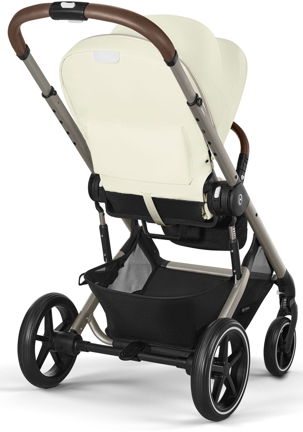Cybex Balios S LUX NEW 3 в 1 Seashell Beige 2025 с автокреслом Aton B2 i-size Volcano Black, с дождевиком и адаптерами