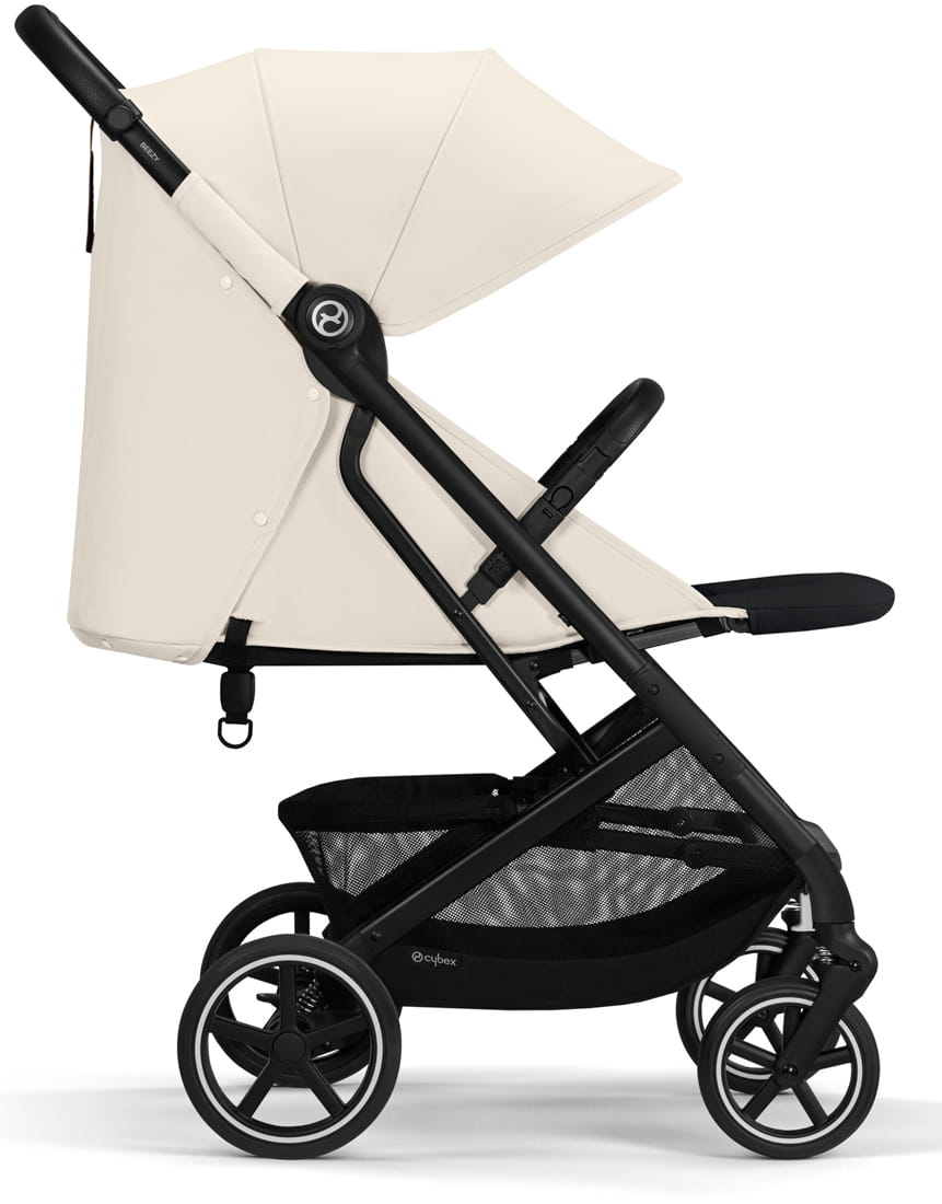 Коляска Cybex Beezy Canvas White 2026 с бампером и дождевиком
