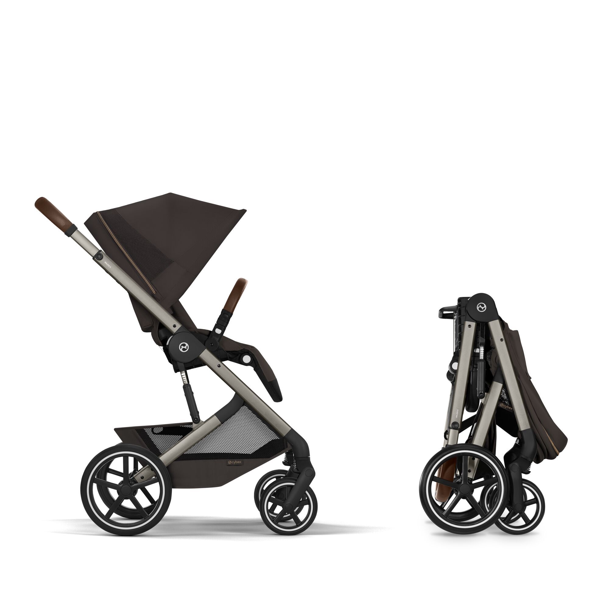 NEW Коляска 2 в 1 Cybex Balios S LUX 2026 Chocolate Brown с дождевиками
