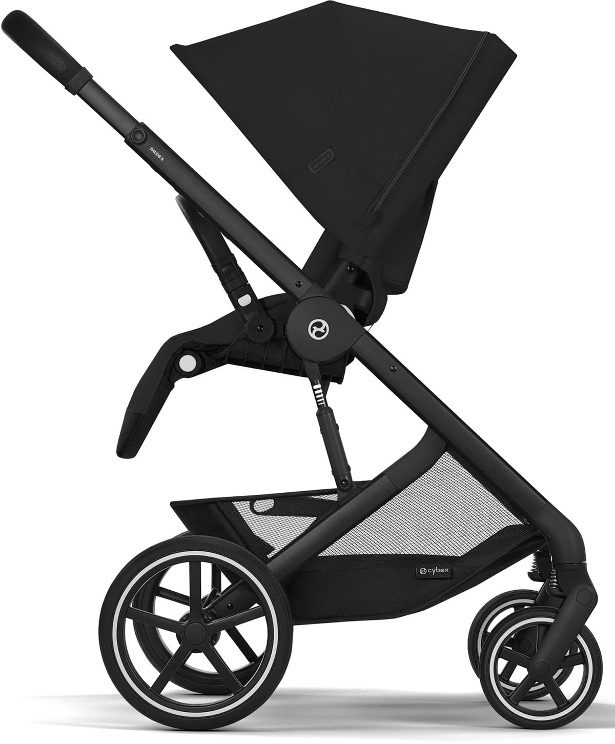 Коляска прогулочная Cybex Balios S LUX NEW 2026 Moon Black с накидкой для ног и дождевиком