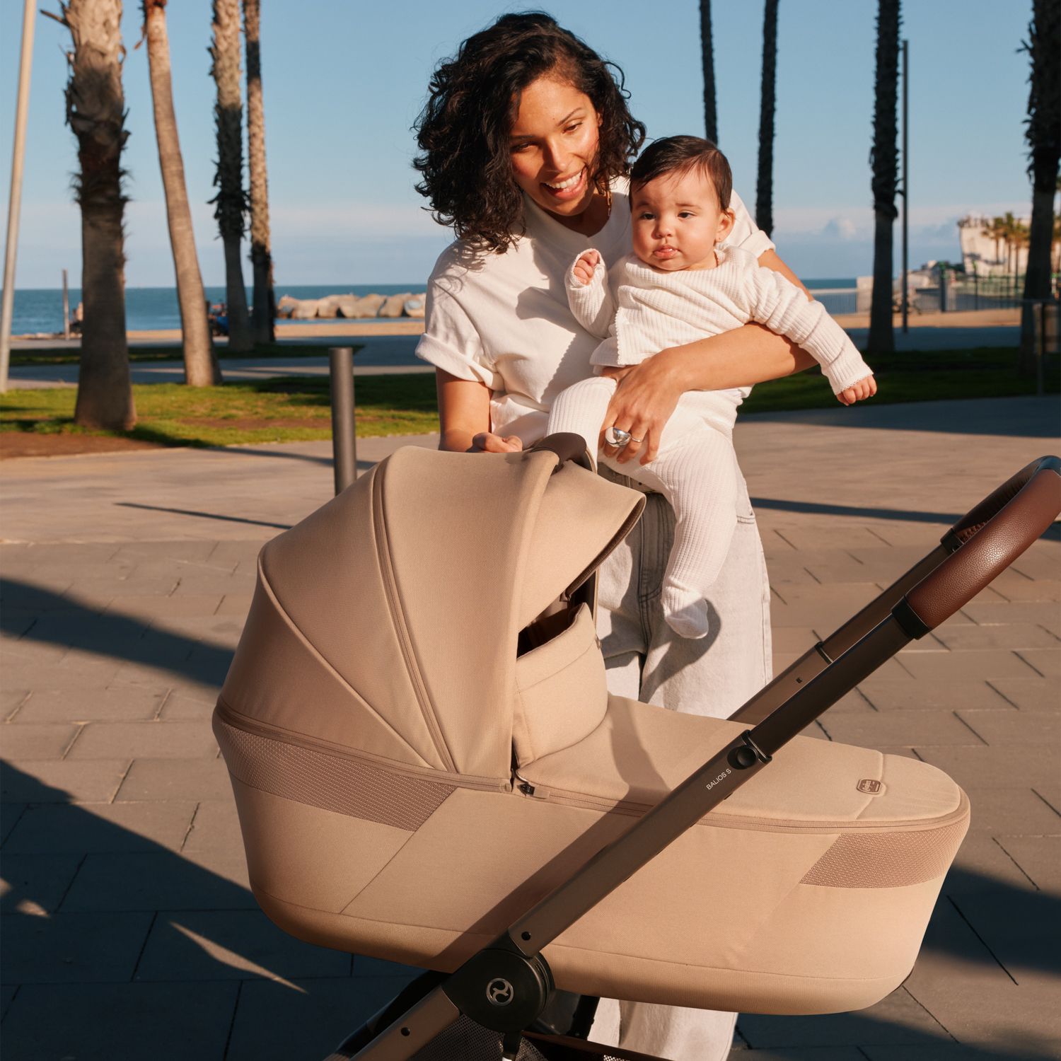 NEW Коляска 2 в 1 Cybex Balios S LUX 2026 Almond Beige с дождевиками