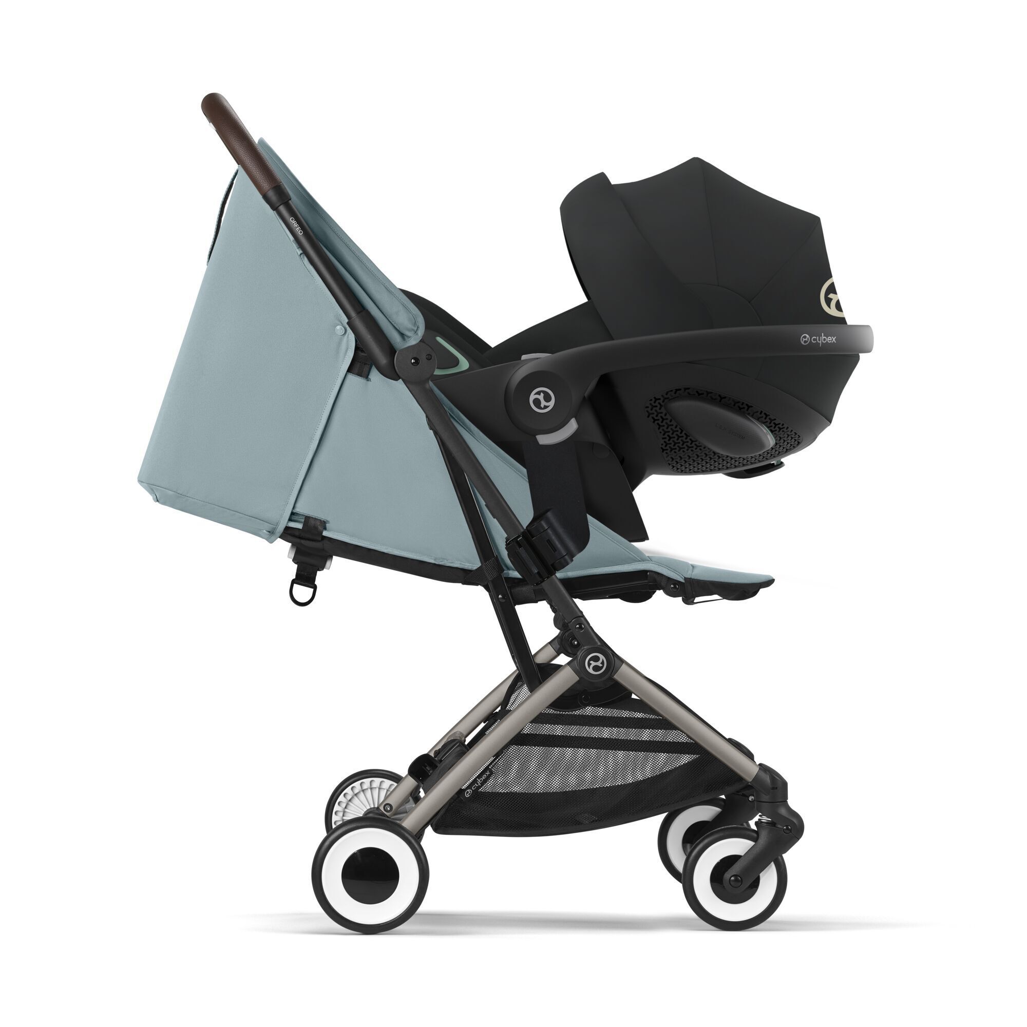 Прогулочная коляска Cybex Orfeo с дождевиком и бампером, TPE Stormy Blue