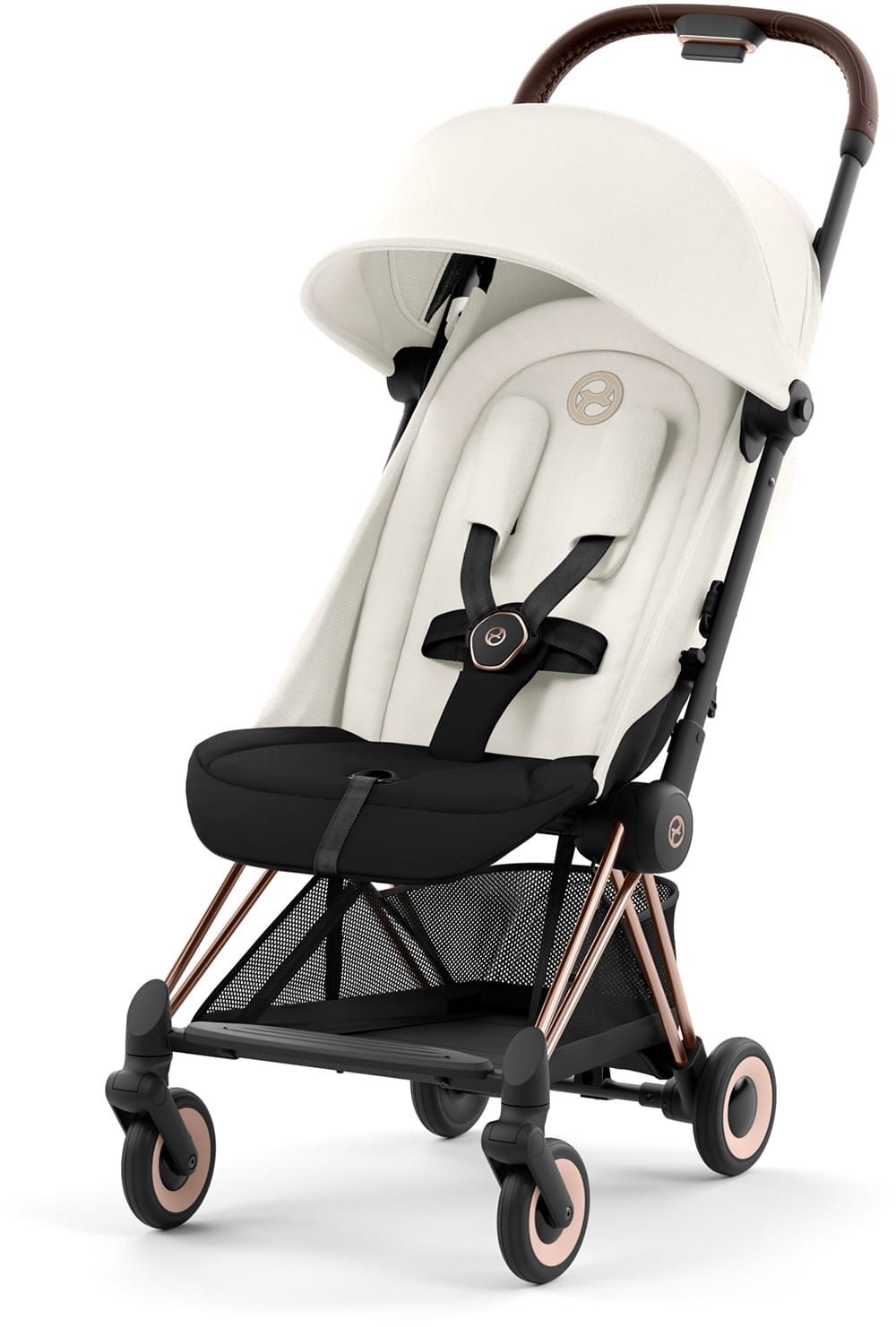 Коляска CYBEX Coya Rosegold / Off White + Бампер +Дождевик