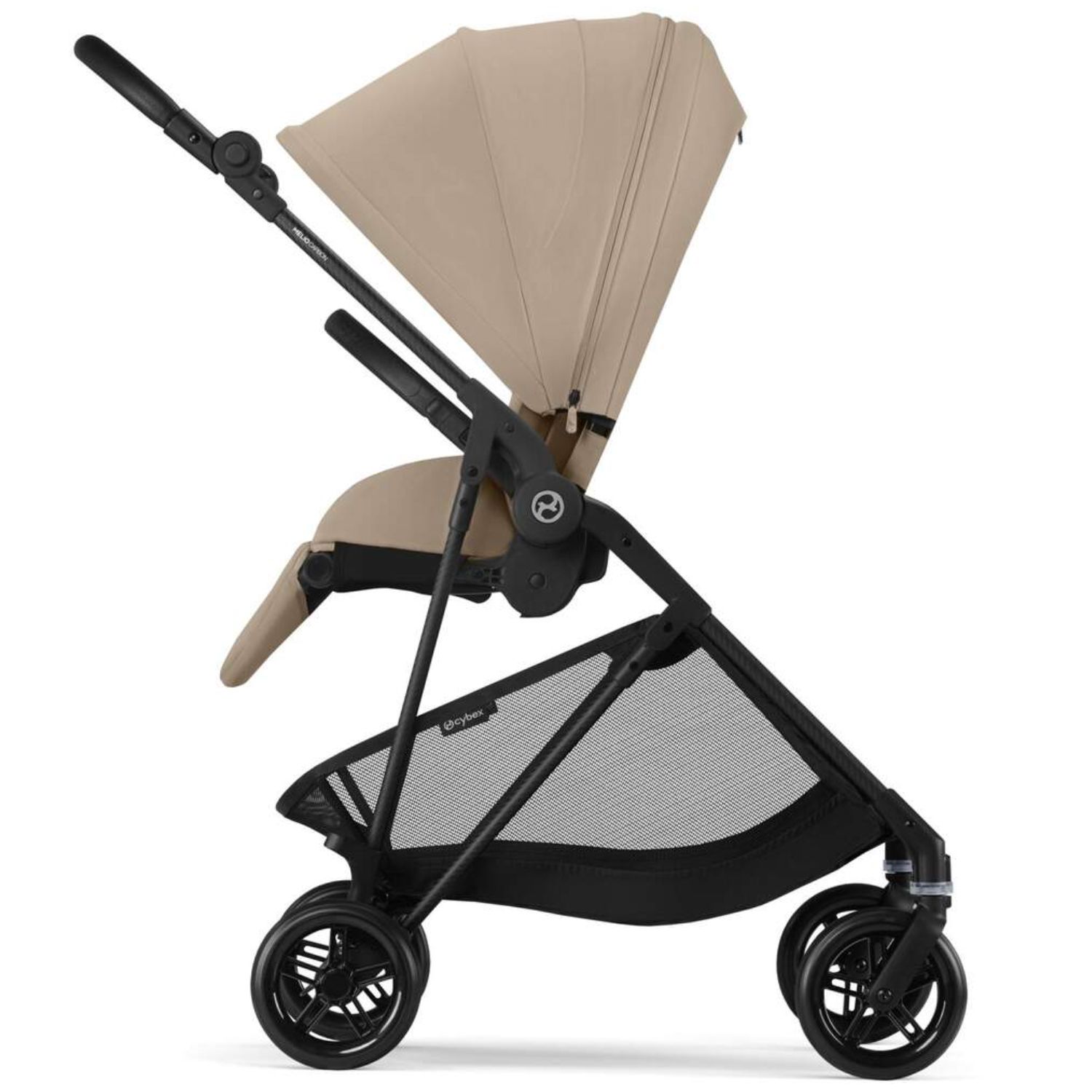 Коляска прогулочная Cybex Melio Carbon Almond Beige с дождевиком