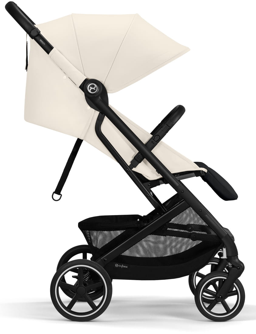 Коляска Cybex Beezy Canvas White 2026 с бампером и дождевиком