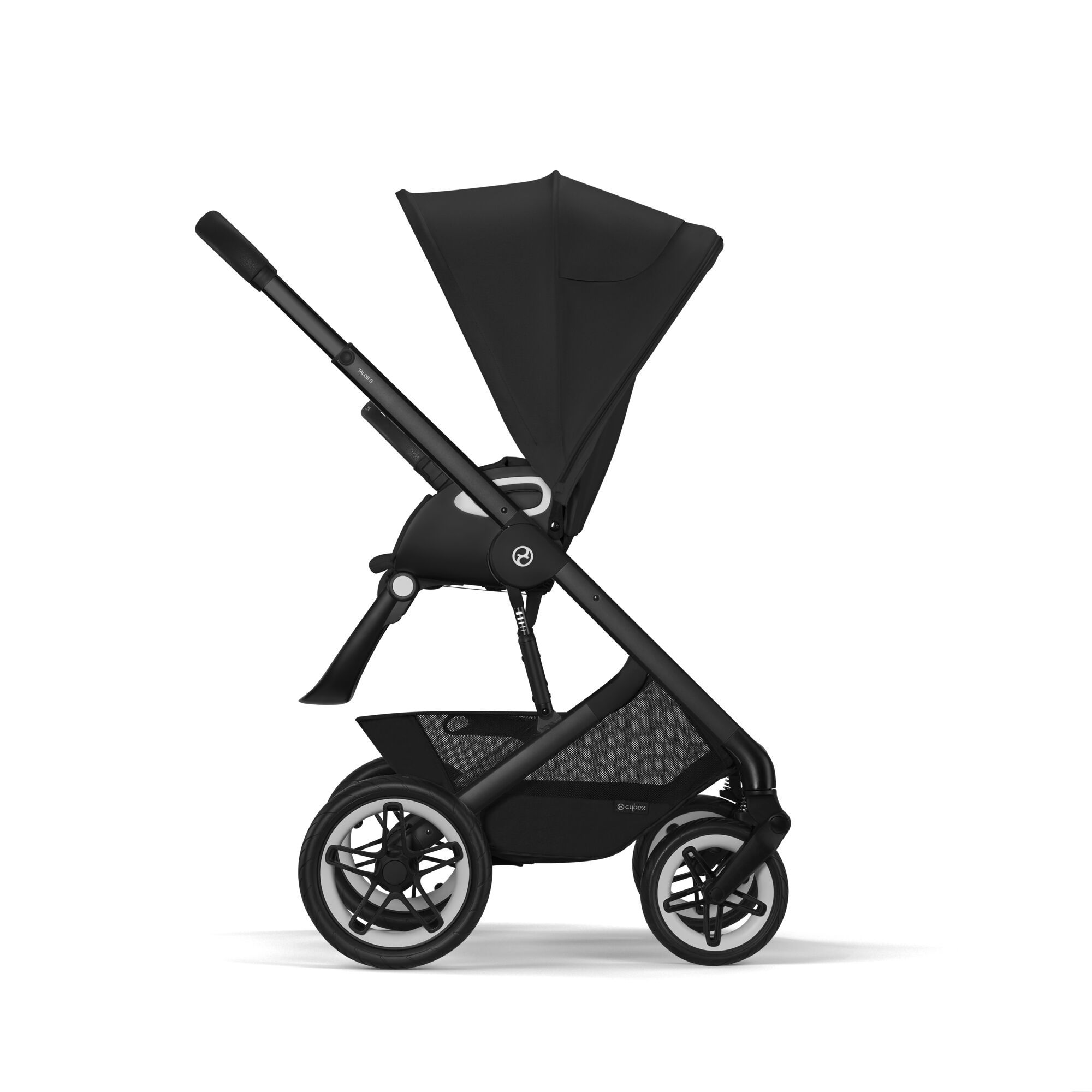 Коляска Cybex Talos S Lux BLK 2 в 1 цвет Moon Black в комплекте со спальным блоком Cot S и дождевиками