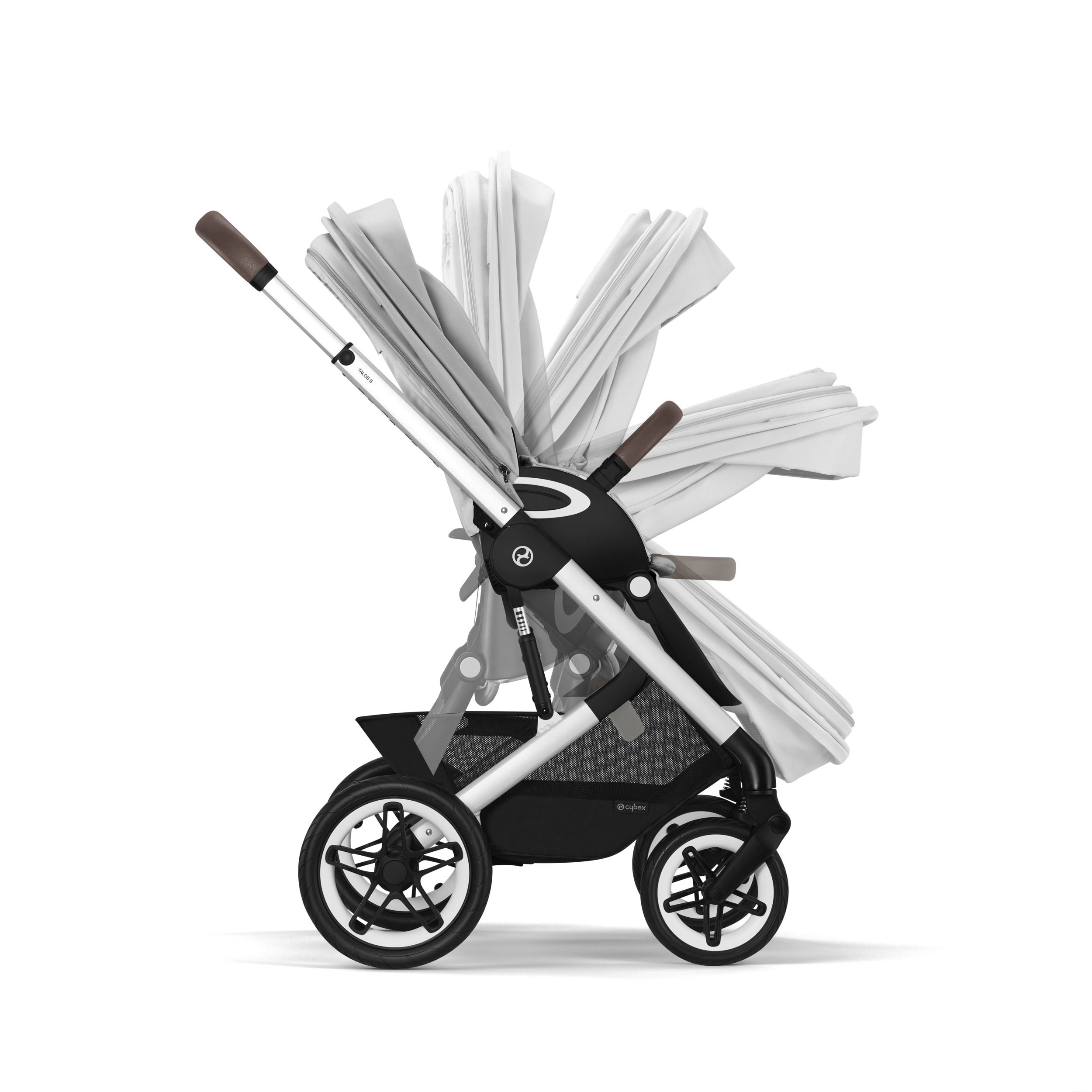 Коляска Cybex Talos S Lux BLK 2 в 1 цвет Stone Grey в комплекте со спальным блоком Cot S и дождевиками