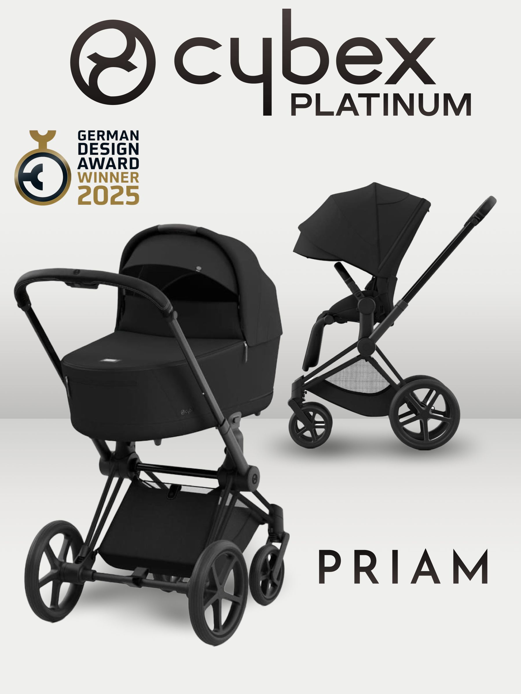 Коляска CYBEX Priam IV Matt Black 2 в 1 цвет Sepia Black