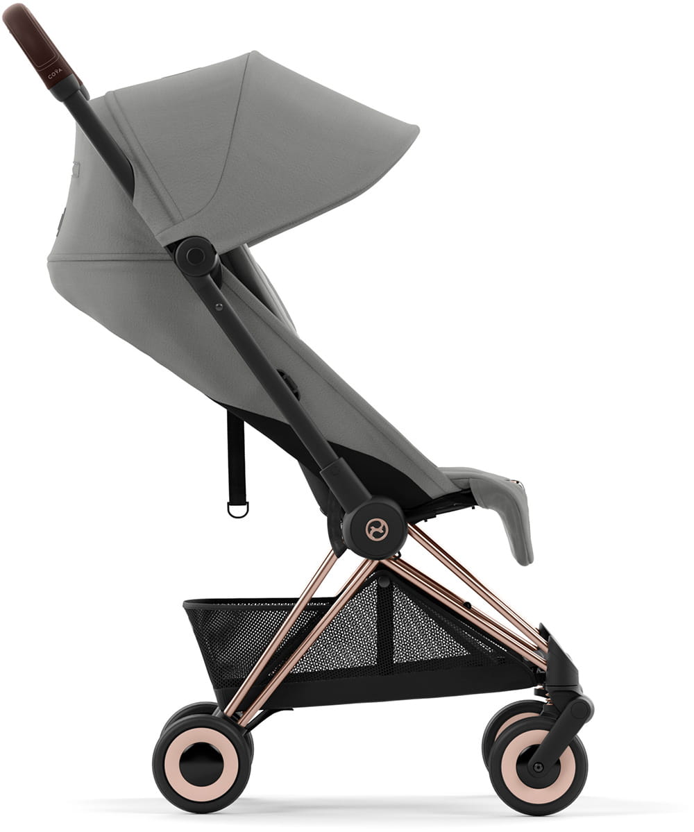 Коляска CYBEX Coya Rosegold / Mirage Grey + Бампер +Дождевик