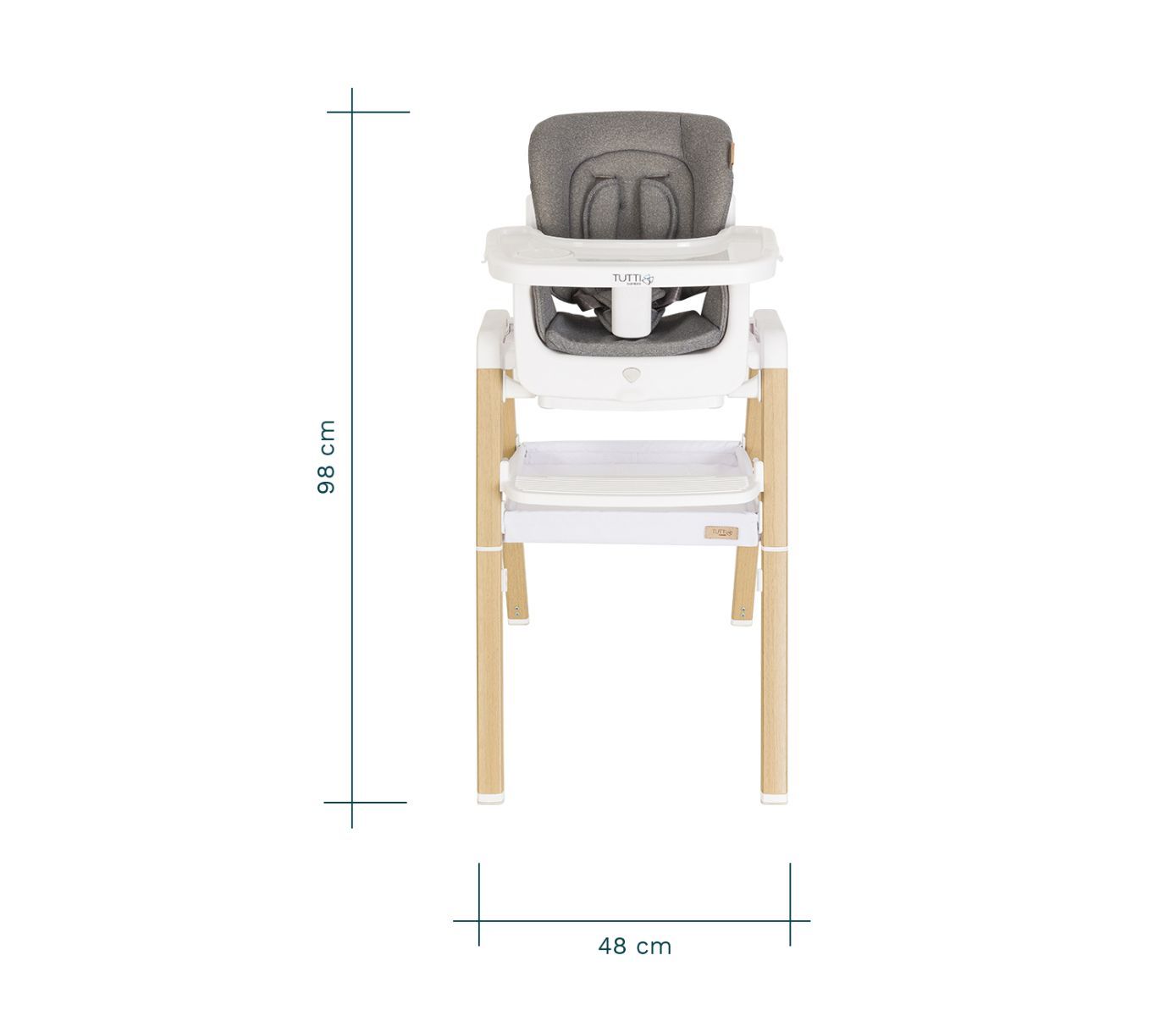Стул Tutti Bambini для кормления High chair NOVA Complete White/Oak 611010/3511B