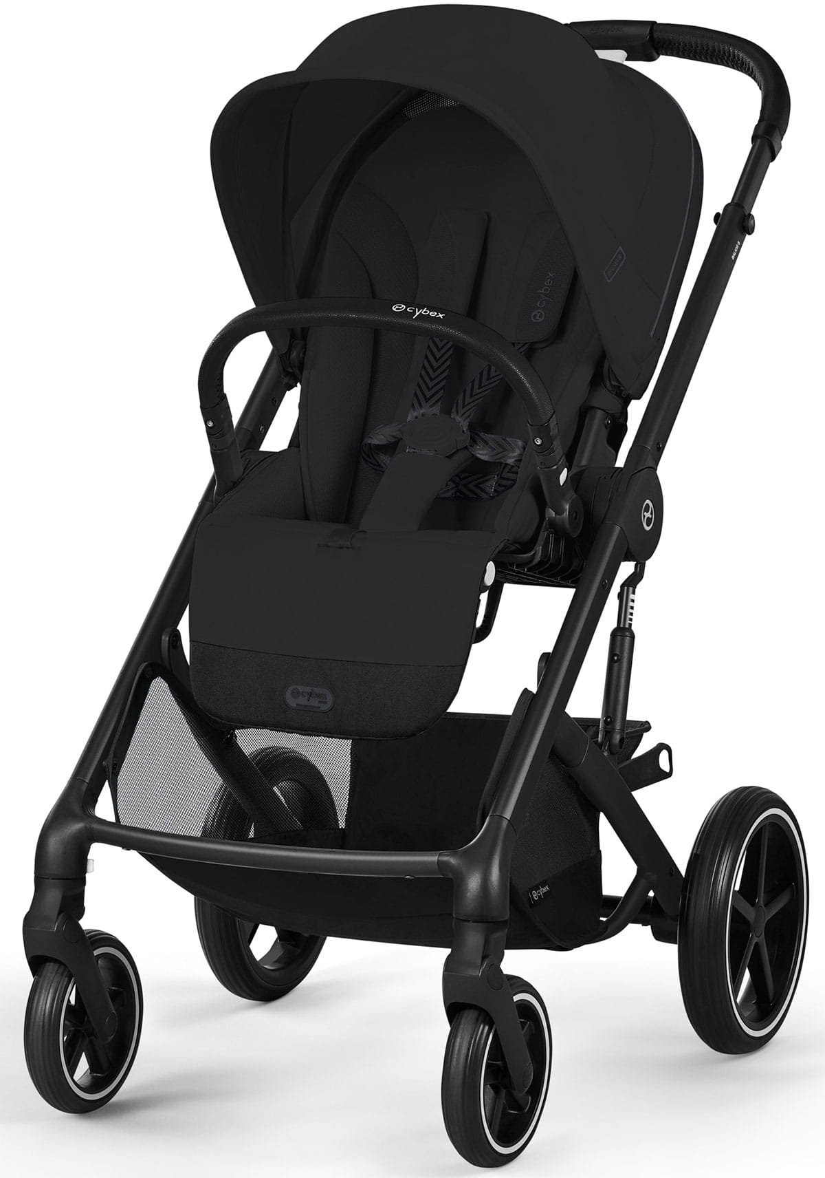 Коляска прогулочная Cybex Balios S LUX NEW 2026 Moon Black с накидкой для ног и дождевиком