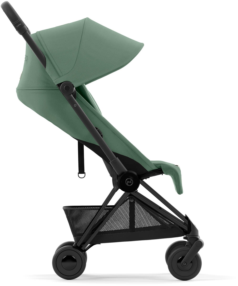Коляска CYBEX Coya Matt Black / Leaf Green + Бампер +Дождевик