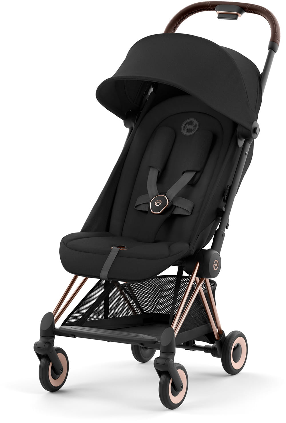 Коляска CYBEX Coya Rosegold / Sepia Black + Бампер + Дождевик