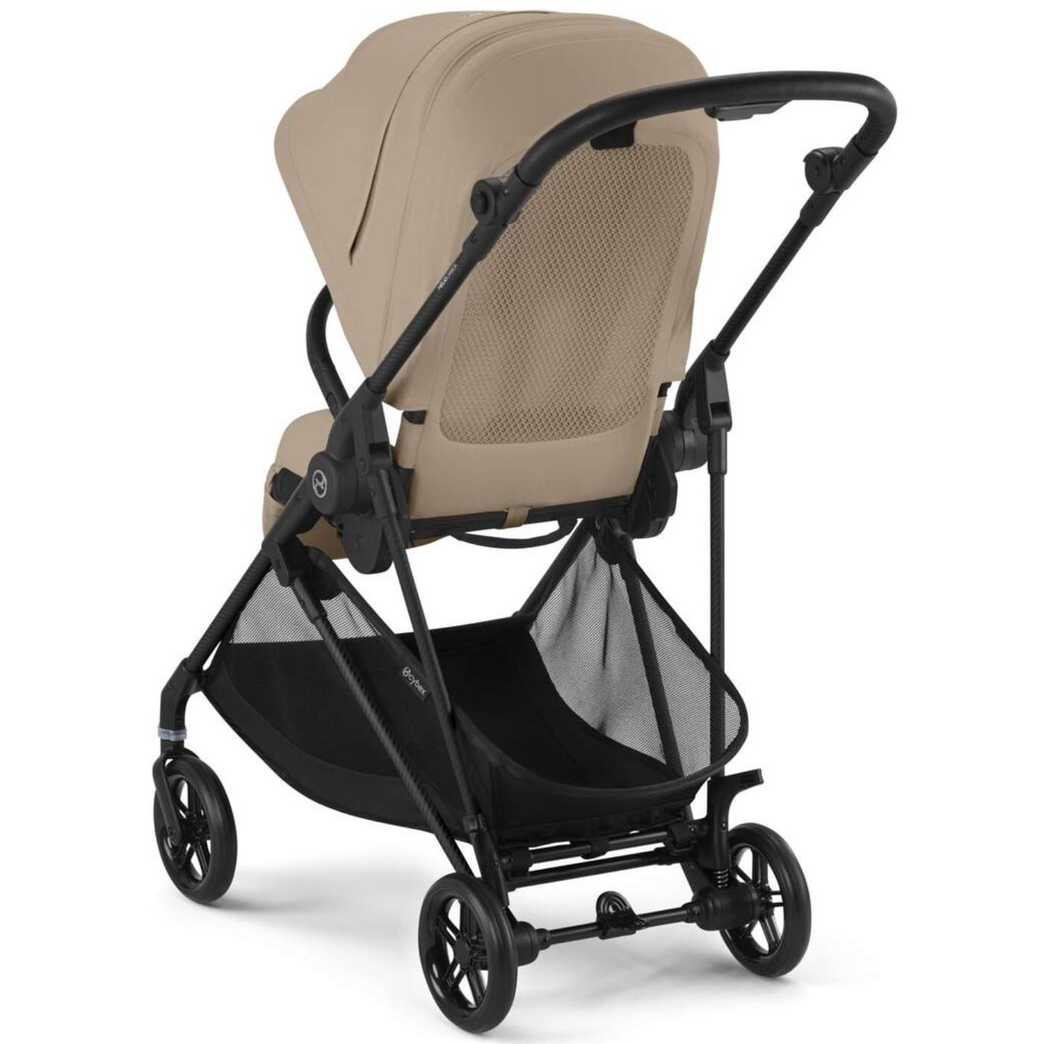 Коляска прогулочная Cybex Melio Carbon Almond Beige с дождевиком