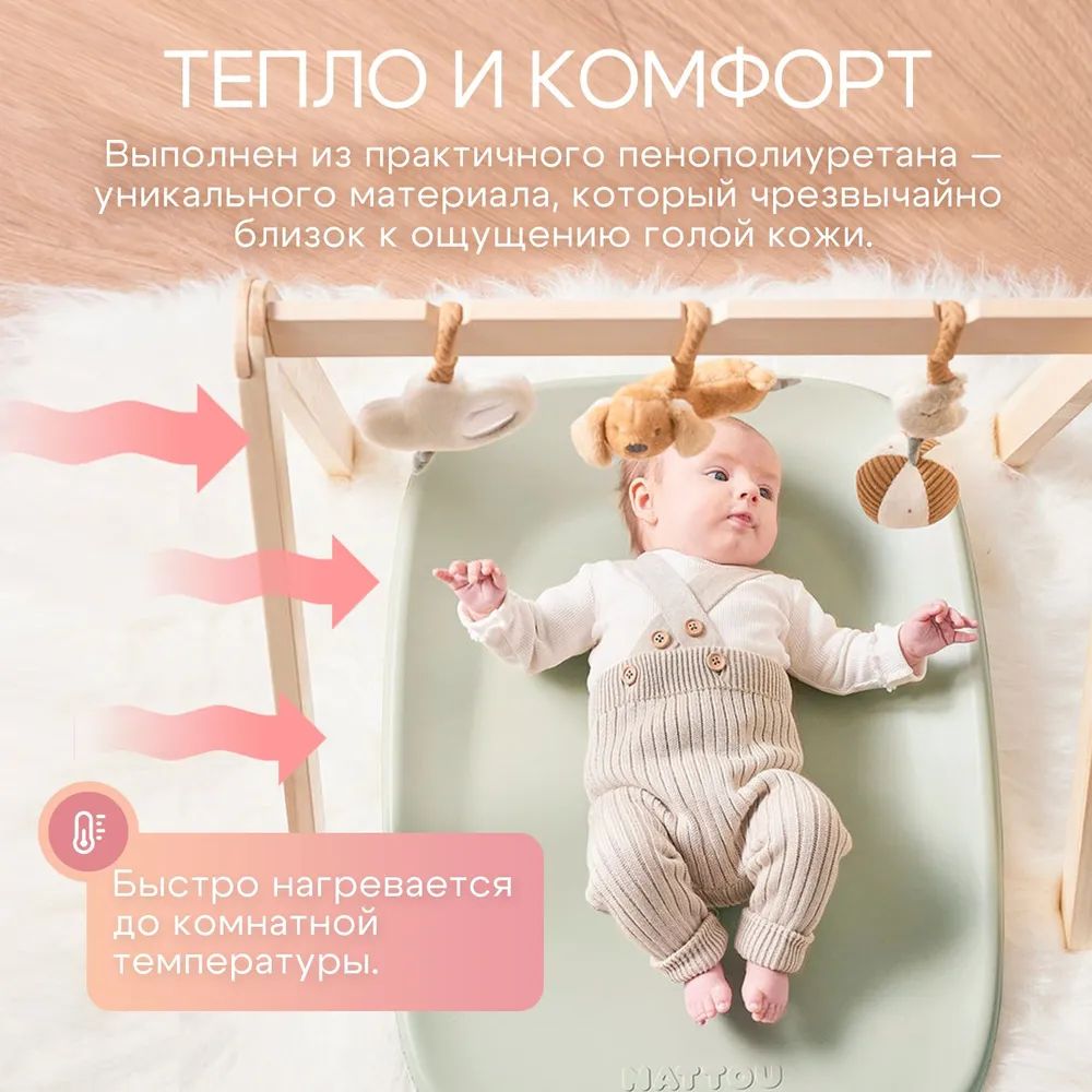Пеленальный матрасик Nattou green 145053