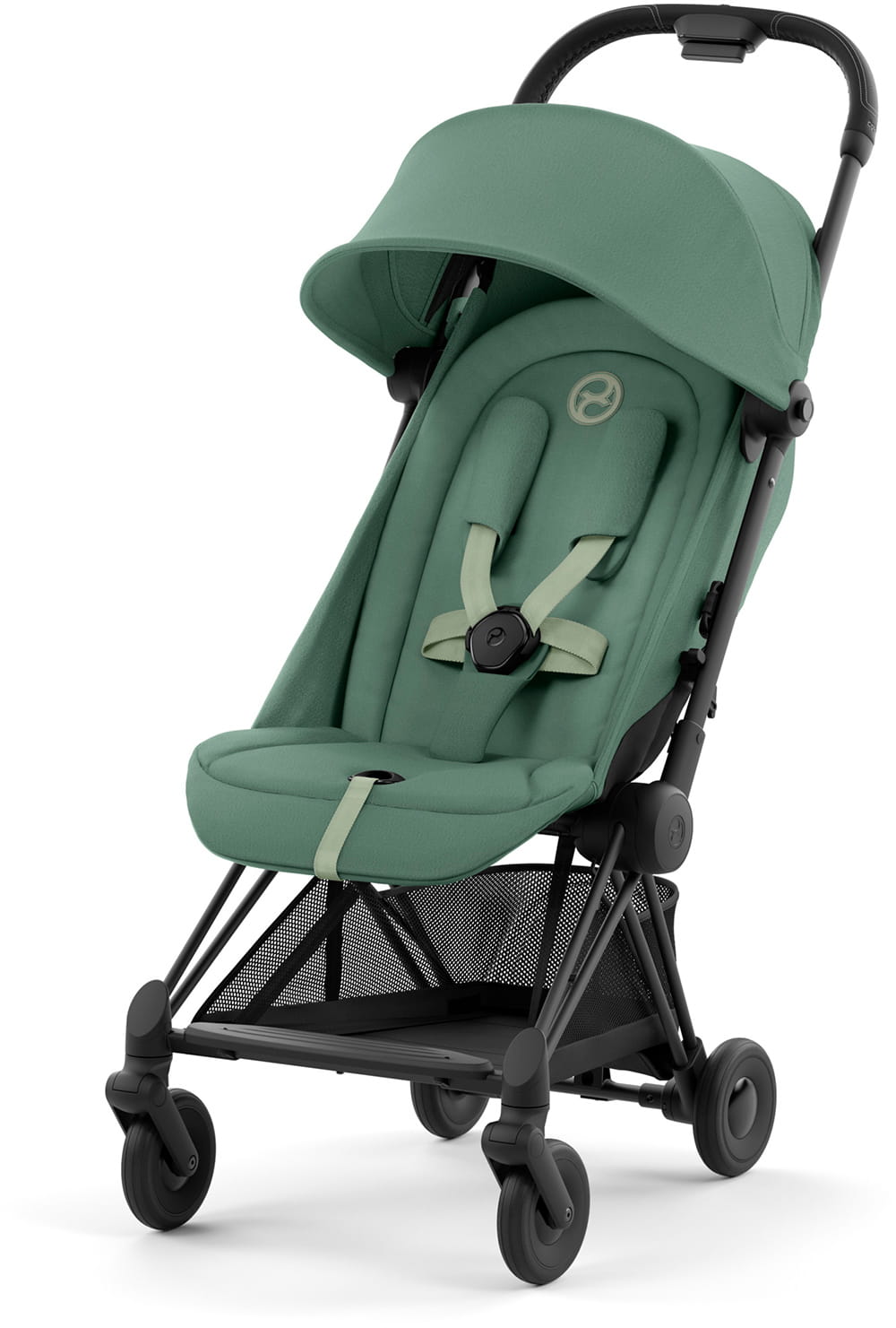 Коляска CYBEX Coya Matt Black / Leaf Green + Бампер +Дождевик