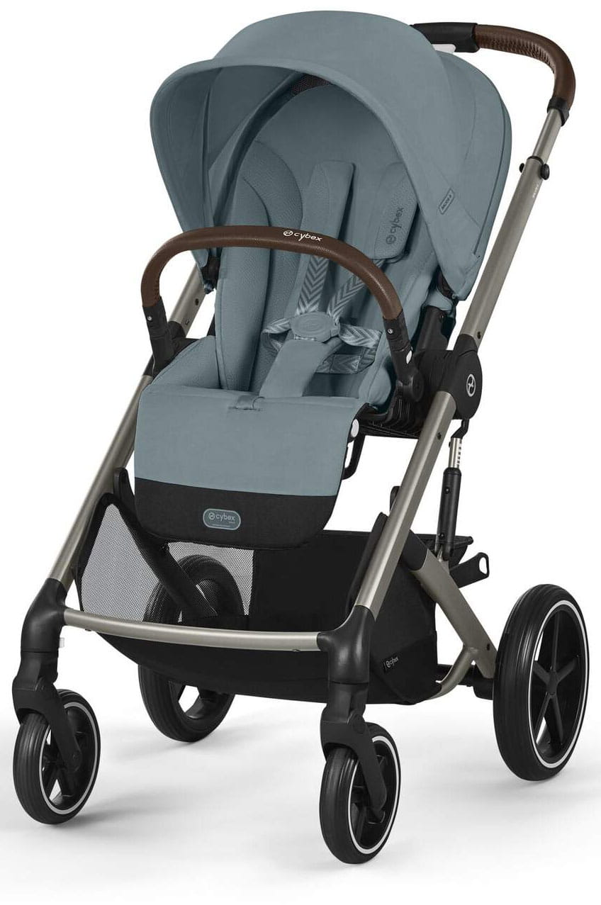 Коляска прогулочная Cybex Balios S LUX NEW 2025 Stormy Blue с накидкой для ног и дождевиком