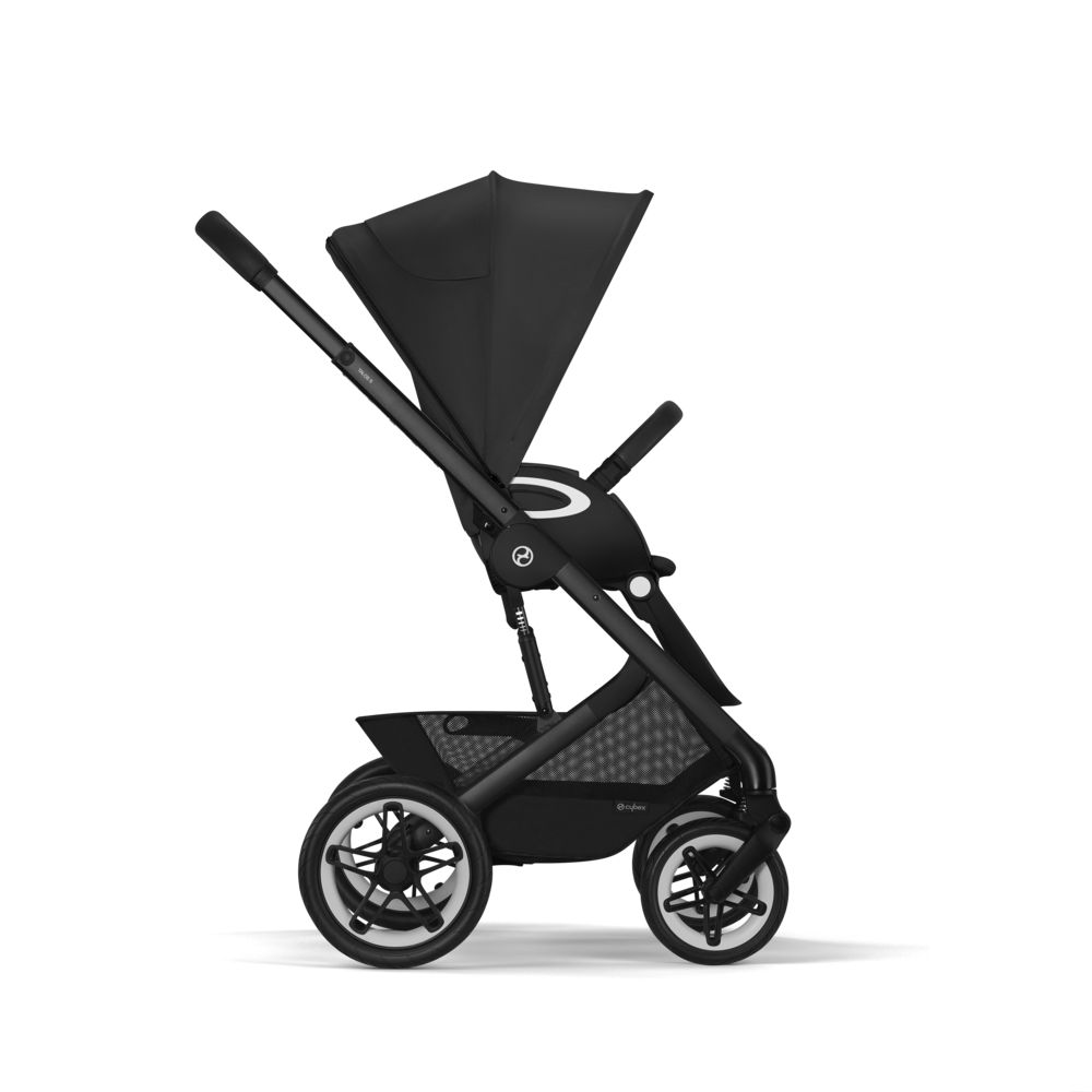 Коляска Cybex Talos S Lux BLK 2 в 1 цвет Moon Black в комплекте со спальным блоком Cot S и дождевиками
