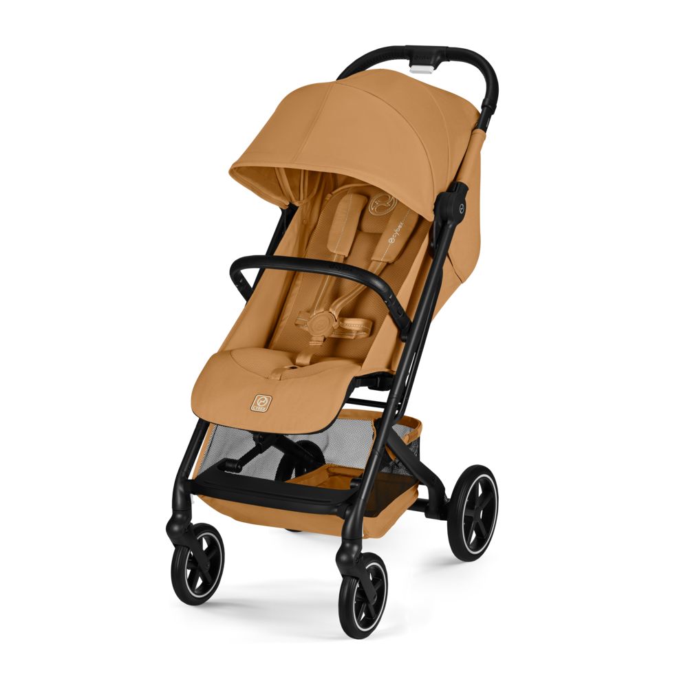 Коляска Cybex Beezy Cinnamon Yellow 2026 с бампером и дождевиком