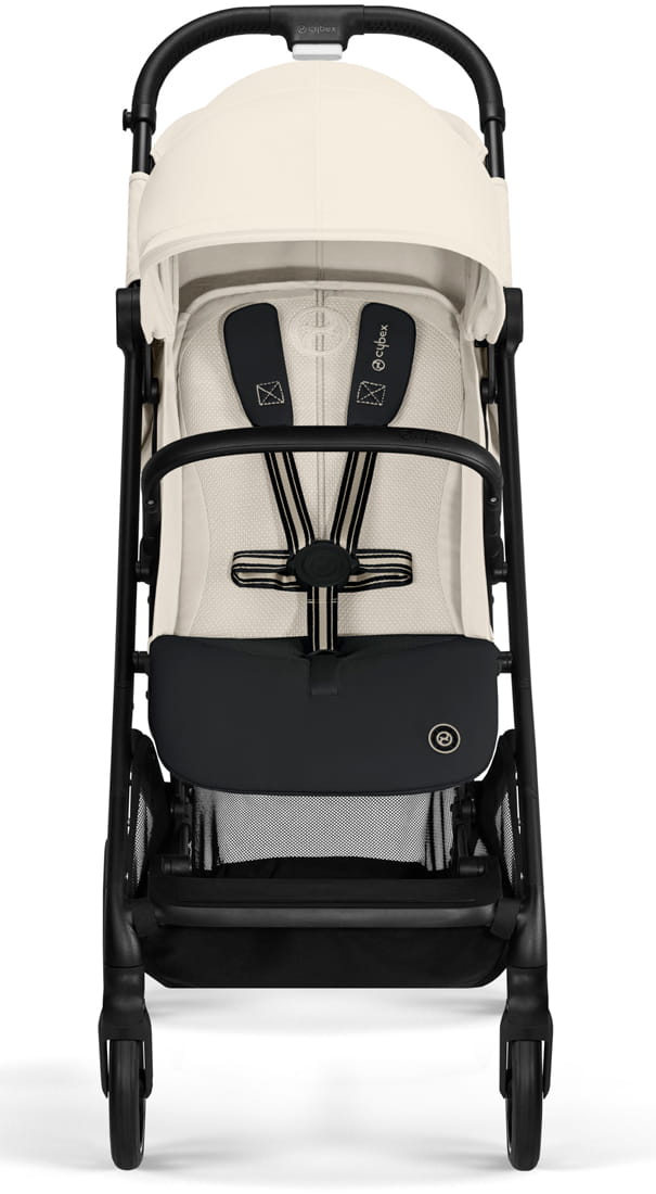 Коляска Cybex Beezy Canvas White 2026 с бампером и дождевиком