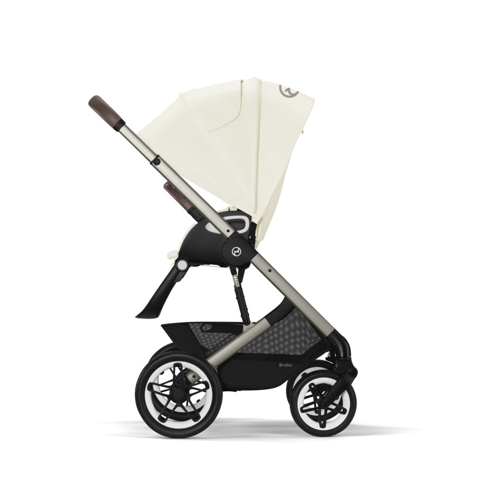 Коляска Cybex Talos S Lux BLK 2 в 1 цвет Seashell Beige в комплекте со спальным блоком Cot S и дождевиками
