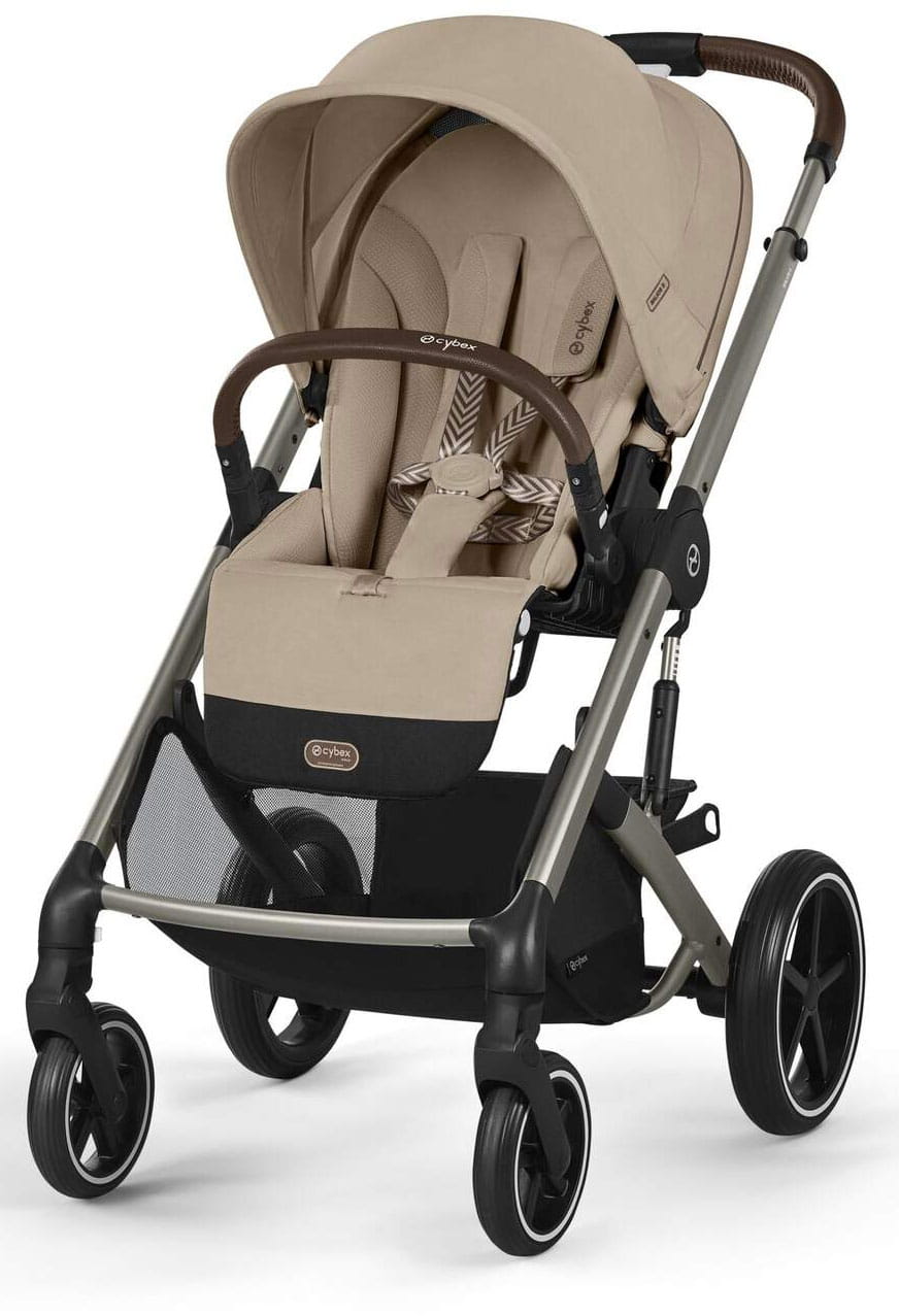 Cybex Balios S LUX NEW 3 в 1 Almond Beige 2025 с автокреслом Cybex Cloud T i-Size Plus Cozy Beige, с дождевиком и адаптерами