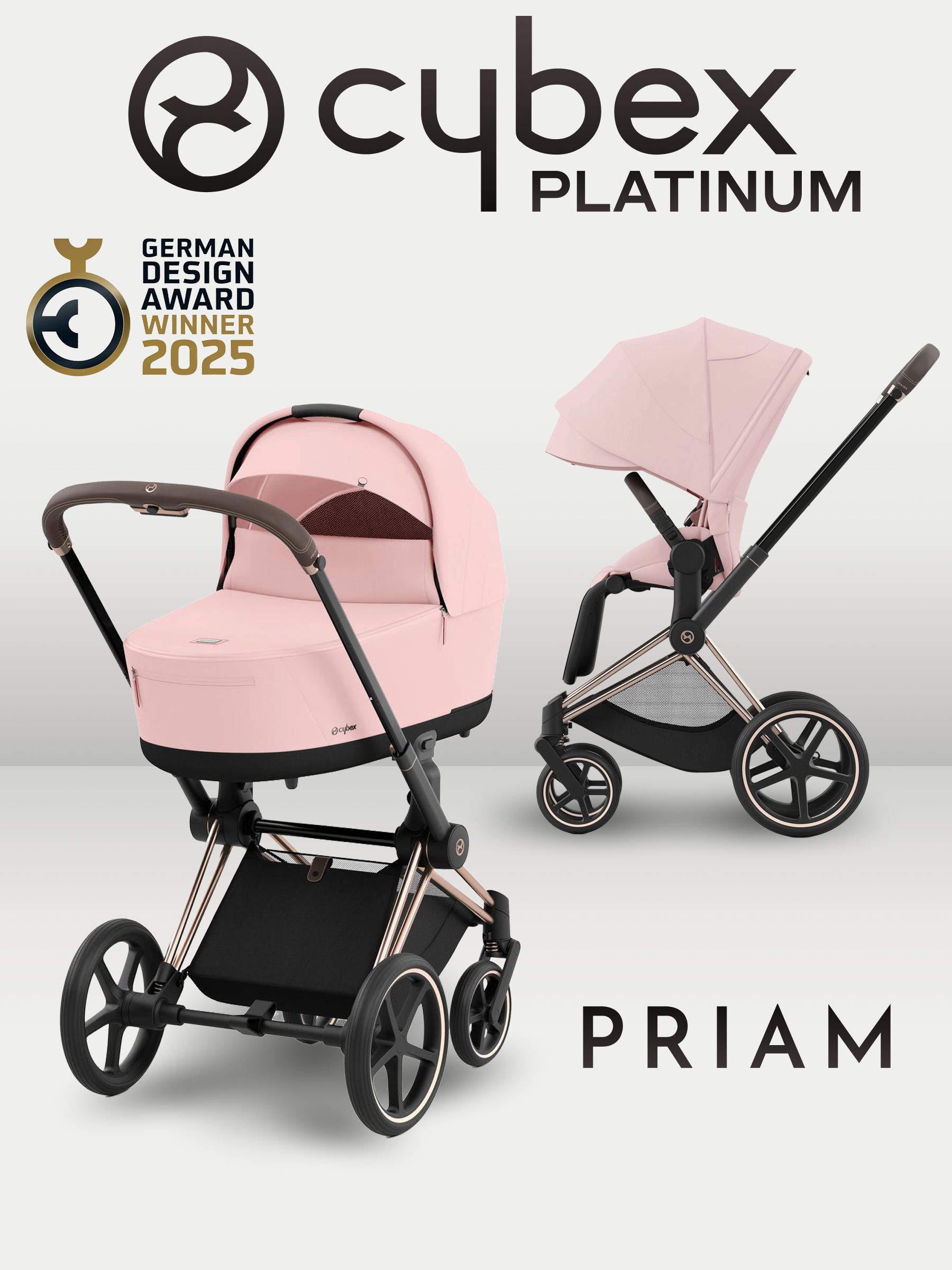 Коляска CYBEX Priam IV Rosegold 2 в 1 Peach Pink