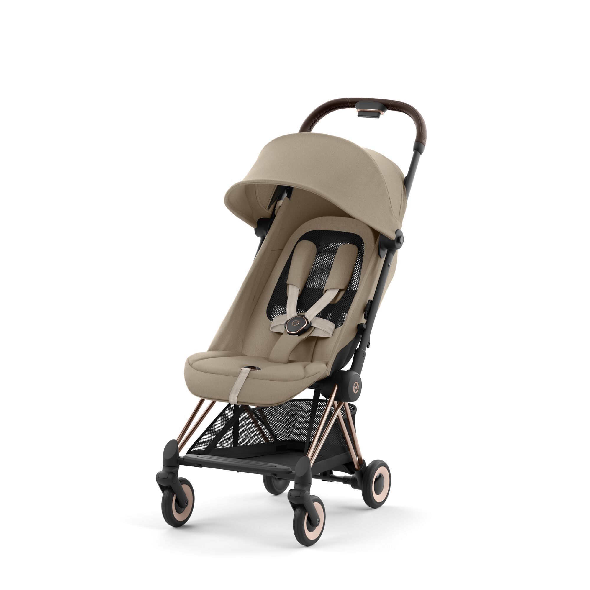 Коляска CYBEX Coya Rosegold / Cozy Beige + Бампер +Дождевик