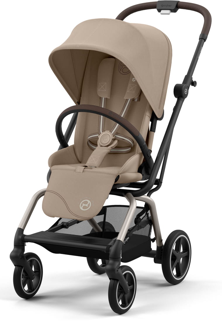 Коляска Cybex Eezy S Twist+ 2 TPE Almond Beige (2025) с дождевиком и бампером
