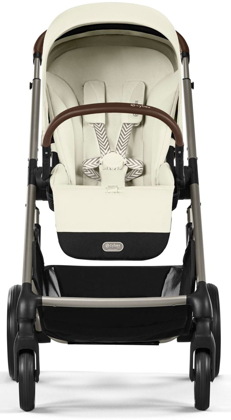 Cybex Balios S LUX NEW 3 в 1 Seashell Beige 2025 с автокреслом Aton B2 i-size Volcano Black, с дождевиком и адаптерами