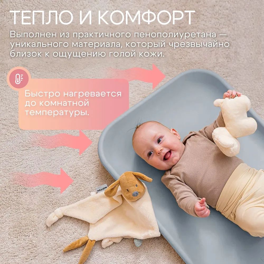 Пеленальный матрасик Nattou grey 145046