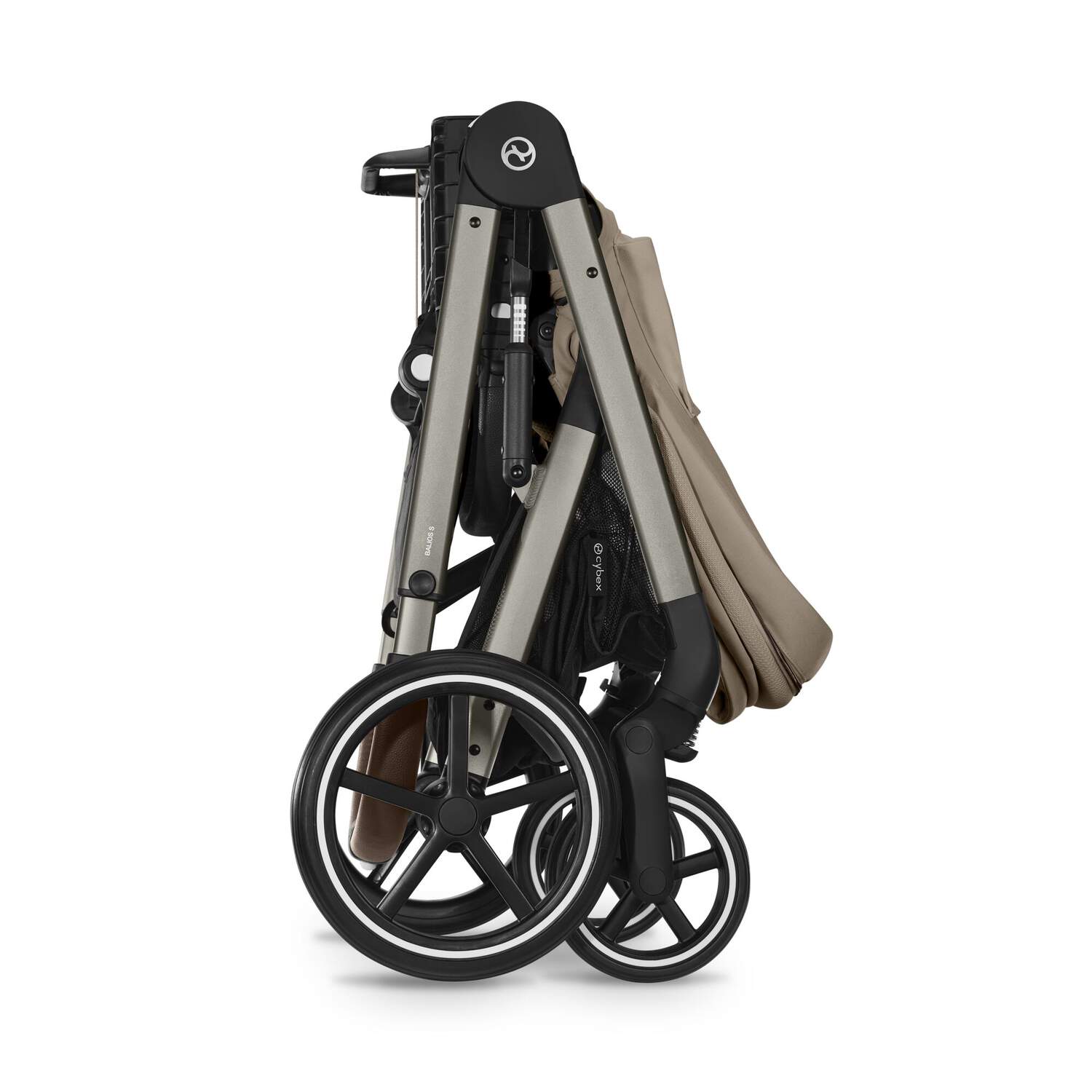 Коляска прогулочная Cybex Balios S LUX NEW Almond Beige с накидкой для ног и дождевиком