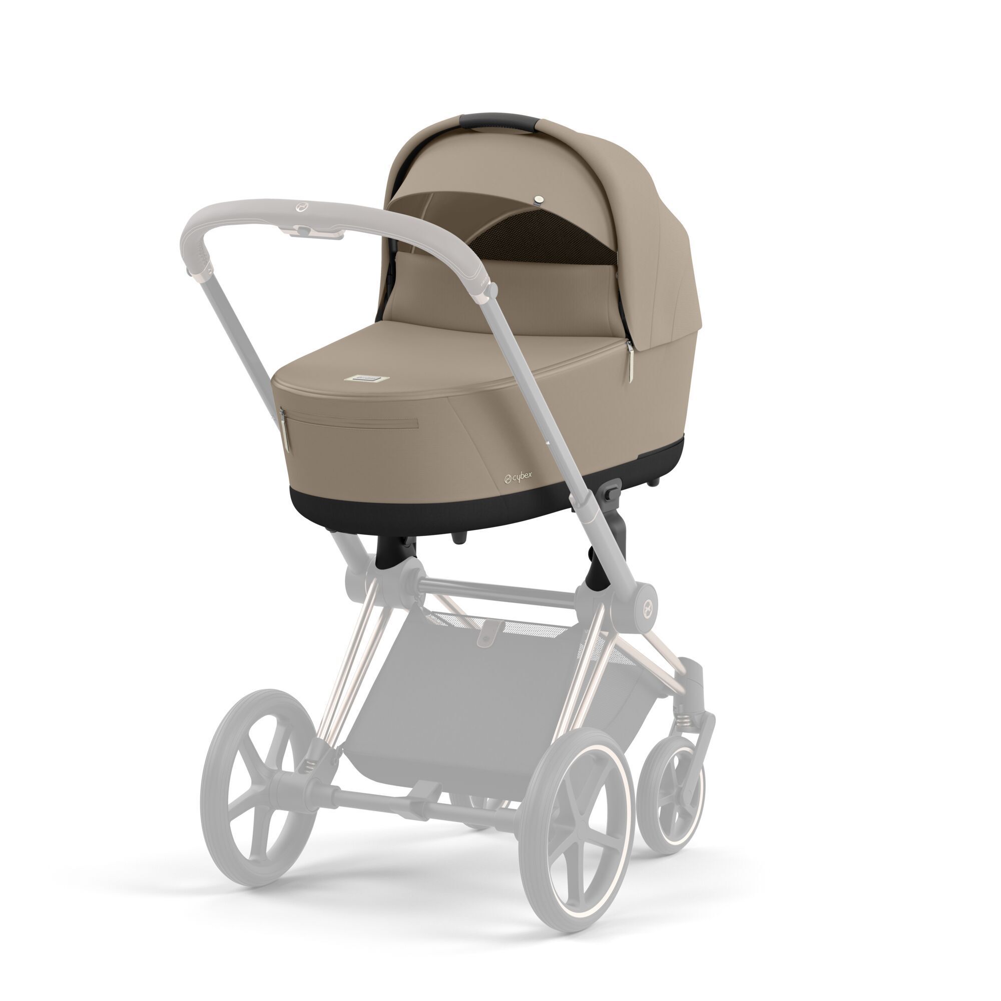 Cybex Priam IV 3 в 1 Matt Black цвет Cozy Beige с автокреслом Cloud T i-Size Plus Cozy Beige, коляска
