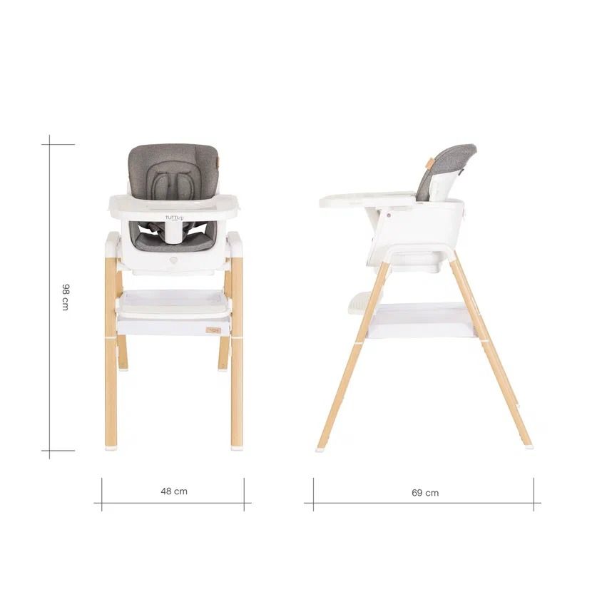 Стул Tutti Bambini для кормления High chair NOVA Complete Grey/Oak 611010/3590B