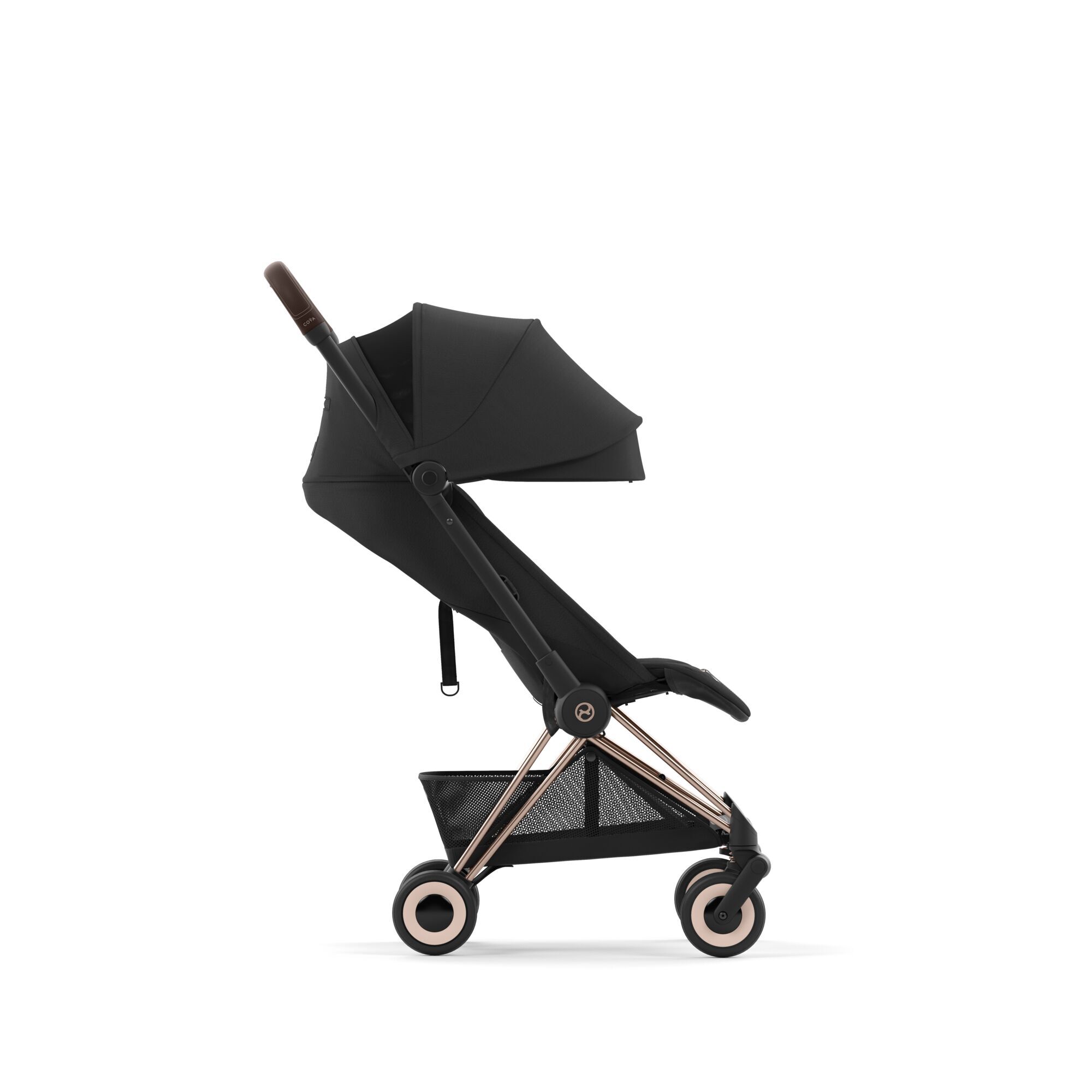 Коляска CYBEX Coya Rosegold / Sepia Black + Бампер + Дождевик