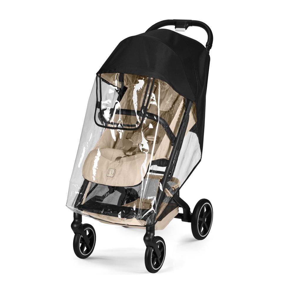 Коляска Cybex Beezy Almond Beige 2026 с бампером и дождевиком