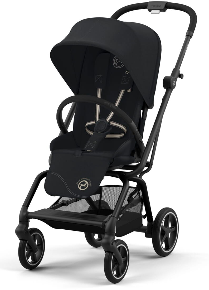 Коляска Cybex Eezy S Twist+ 2 BLK Magic Black (2025) с дождевиком и бампером