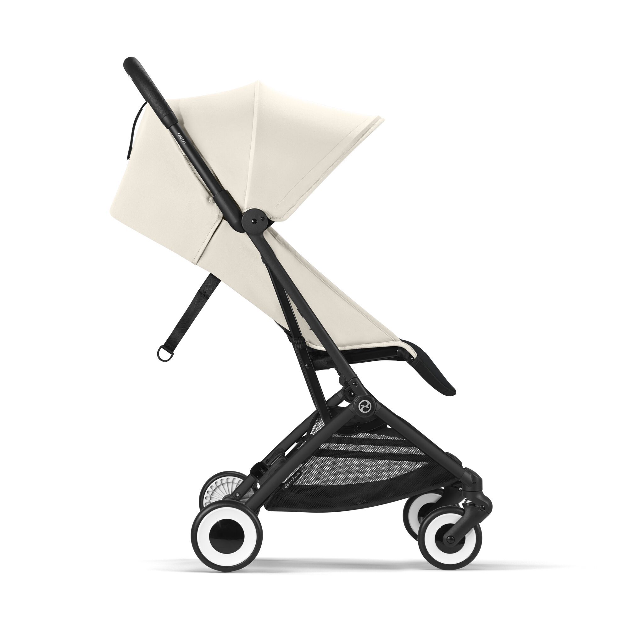 Прогулочная коляска Cybex Orfeo с дождевиком и бампером, BLK Canvas White