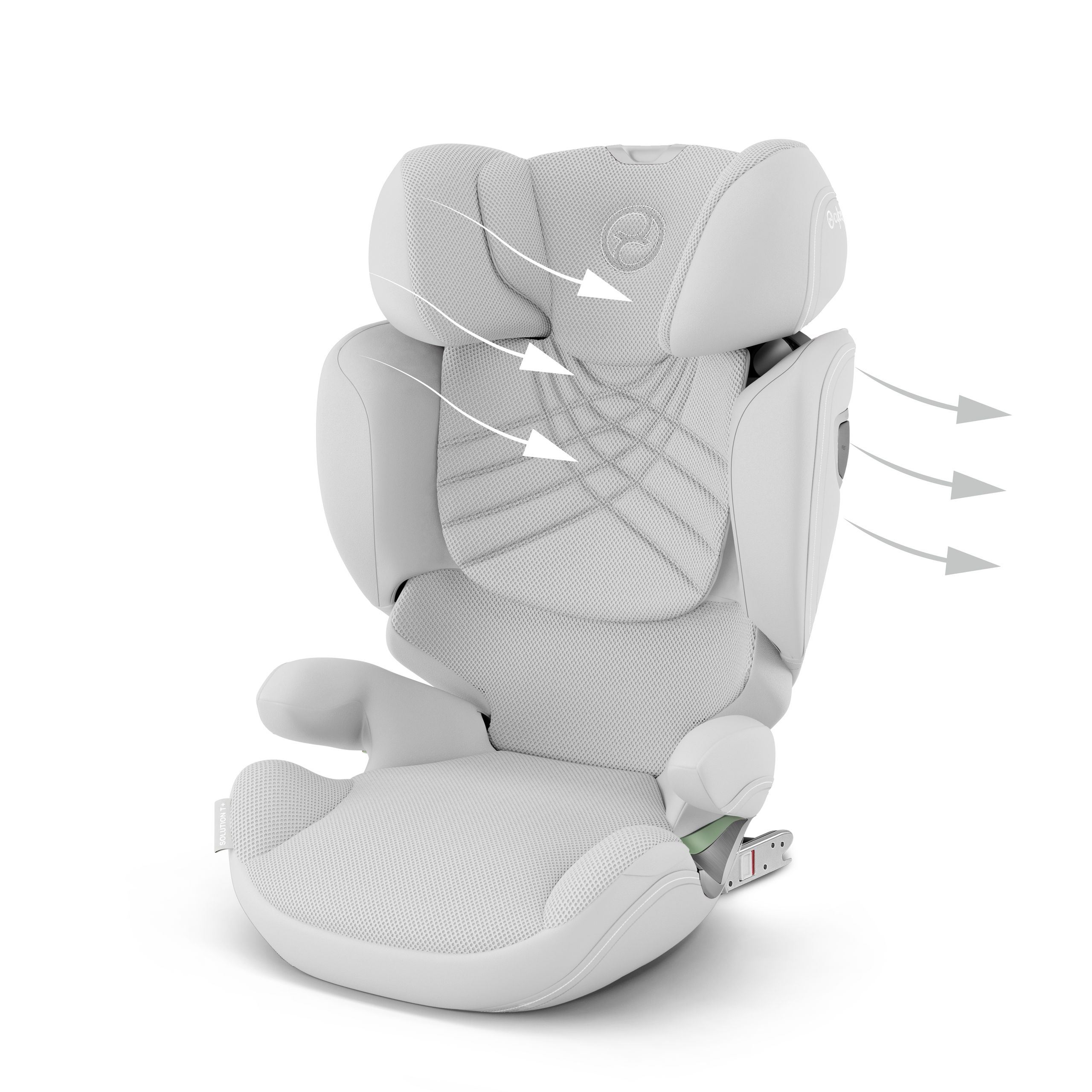 Автокресло Cybex Solution T i-Fix Platinum White Plus 3-12 лет (15-36 кг), трансформируется в бустер, Isofix, i-Size R129