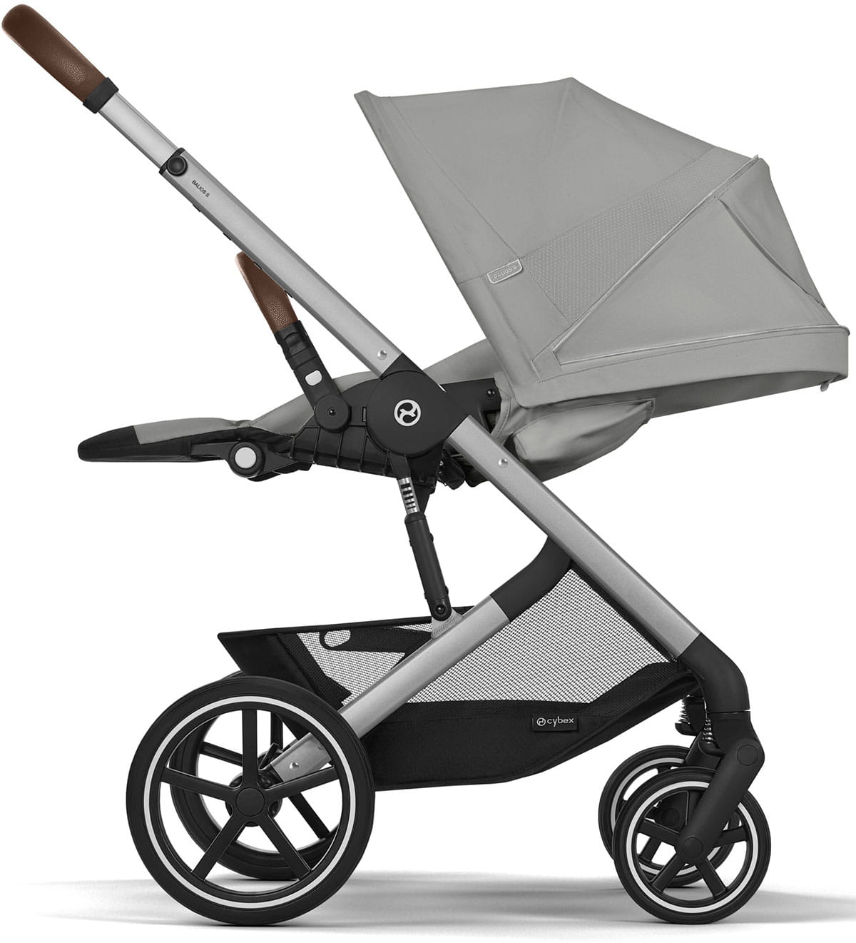 Коляска прогулочная Cybex Balios S LUX NEW 2025 Stone Grey с накидкой для ног и дождевиком