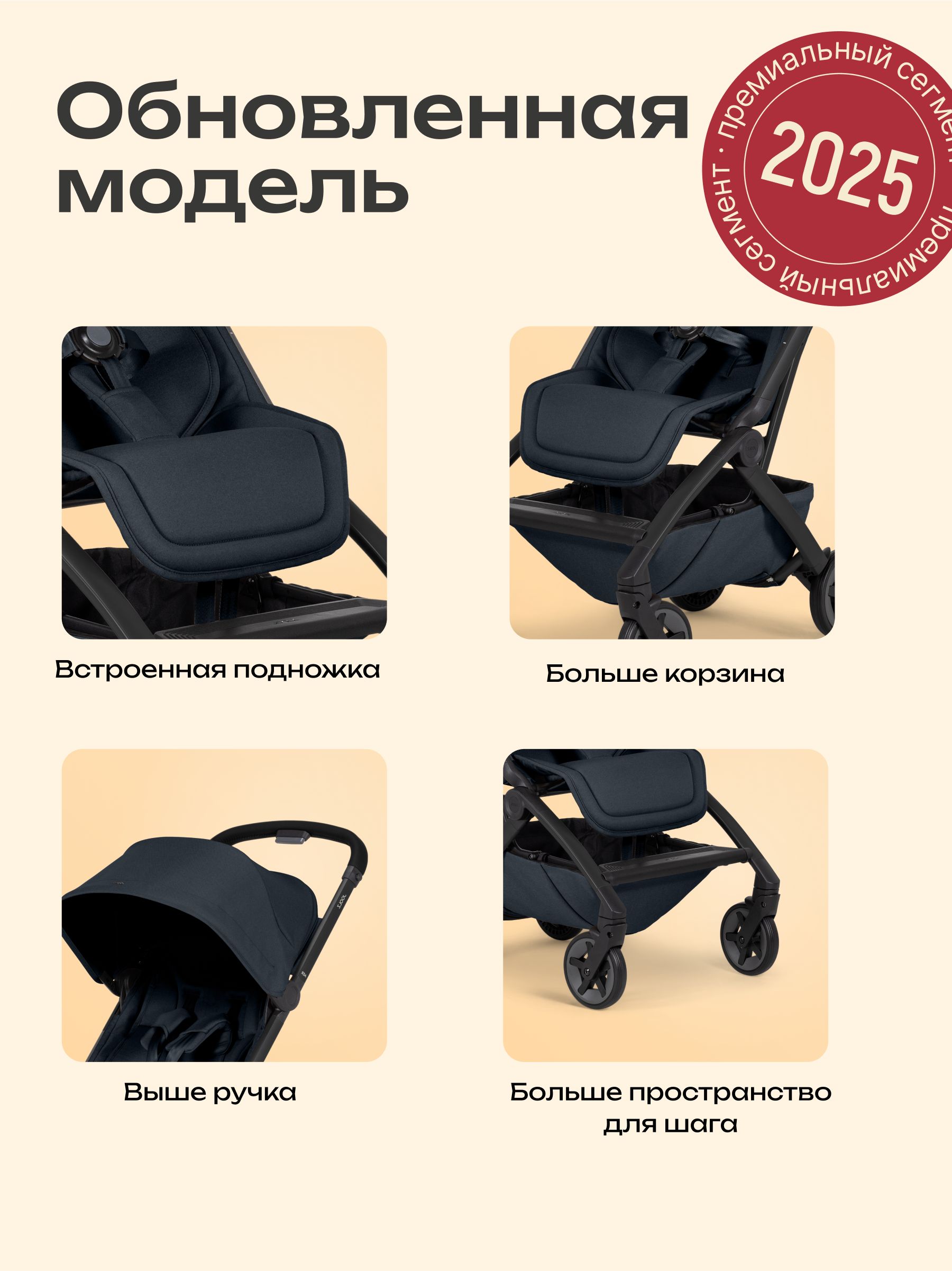 Коляска 2 в 1 Joolz Aer2 DARK NAVY BLUE с бампером и подстаканником